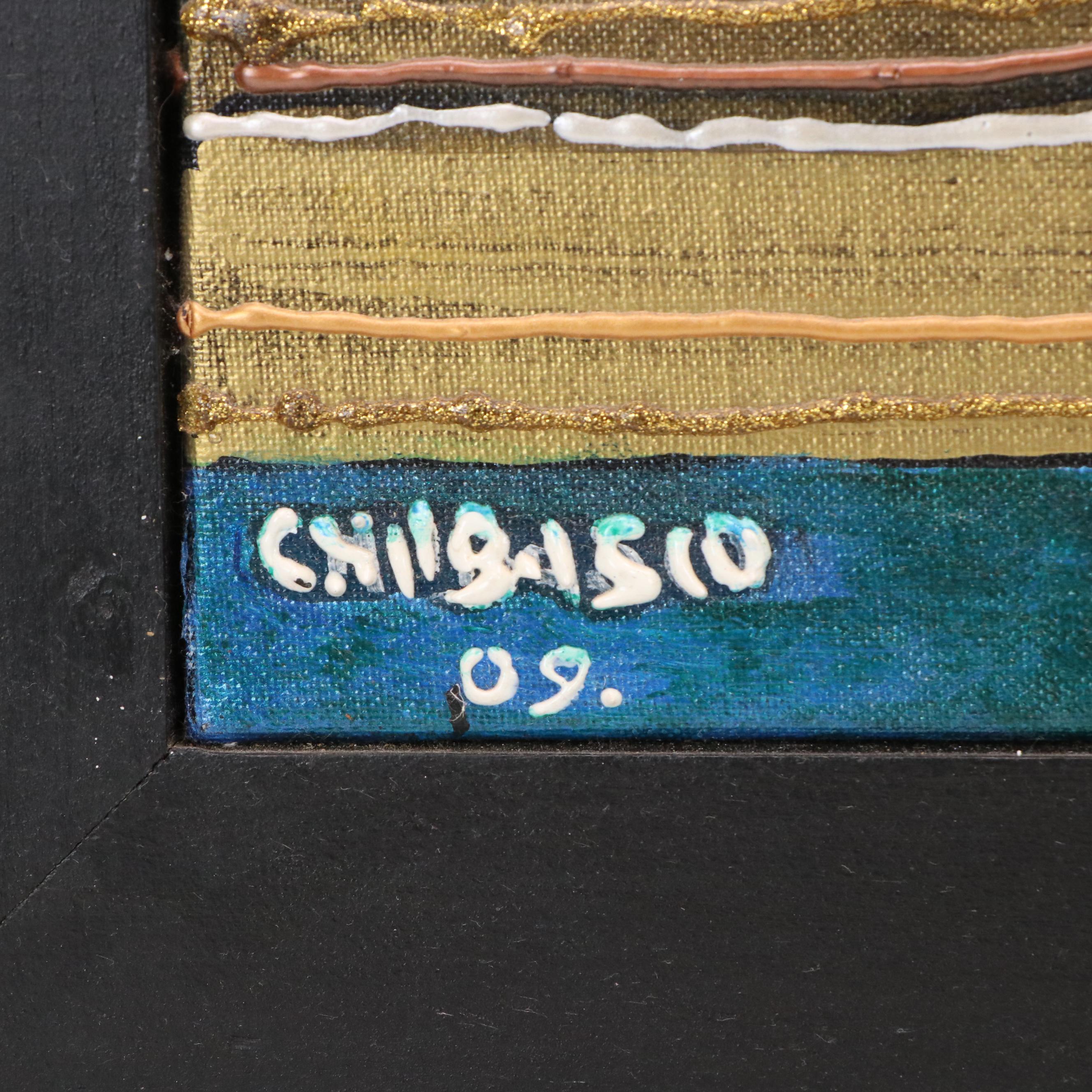 Chubasco Surrealist Mixed Media Painting, 2009