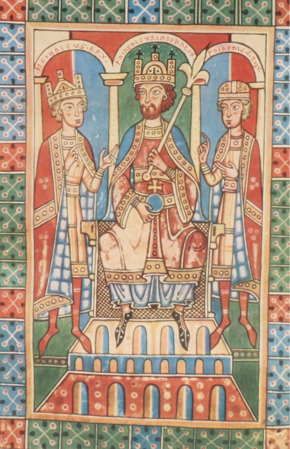 Offset Lithograph of Empereor Barbarossa with His Sons
