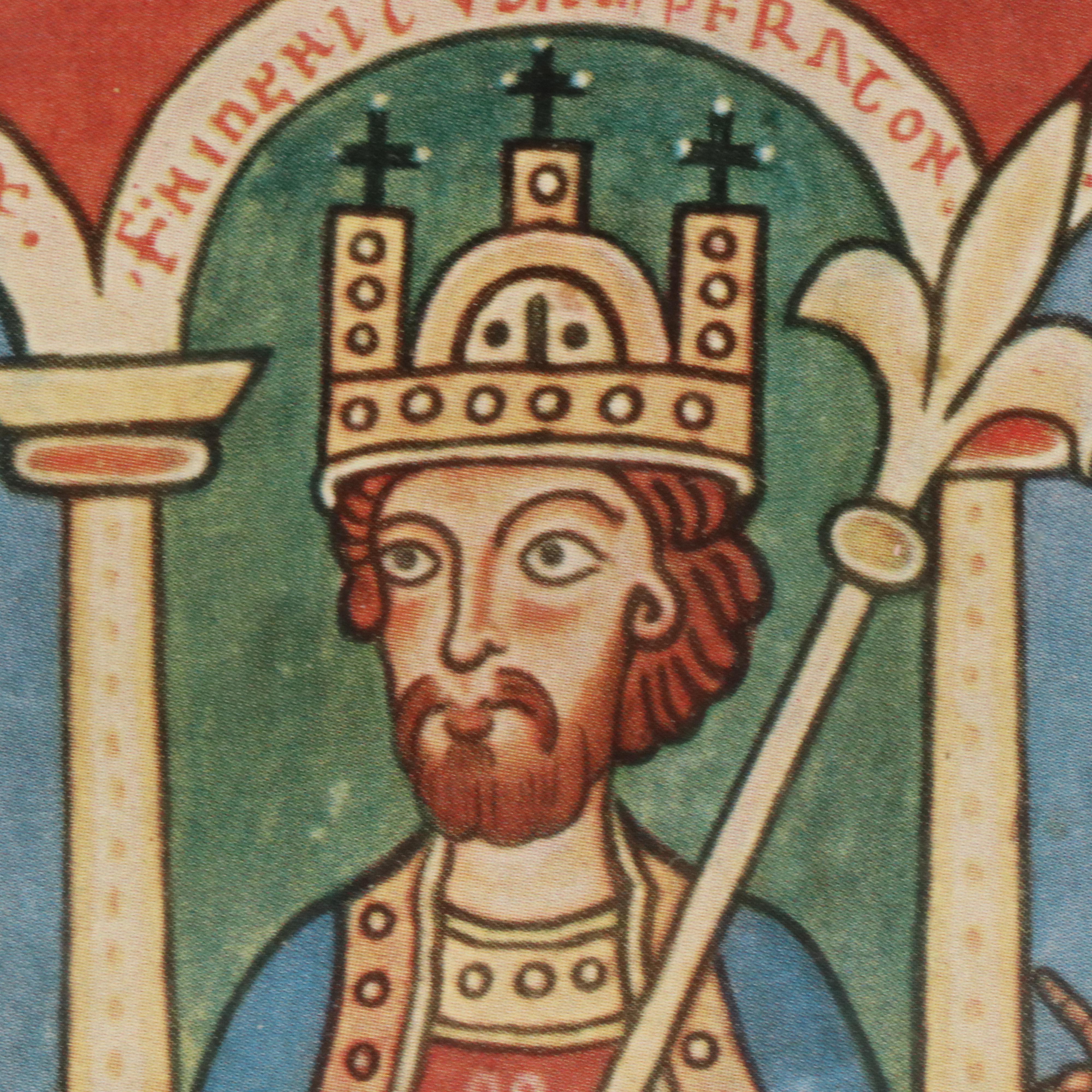 Offset Lithograph of Empereor Barbarossa with His Sons