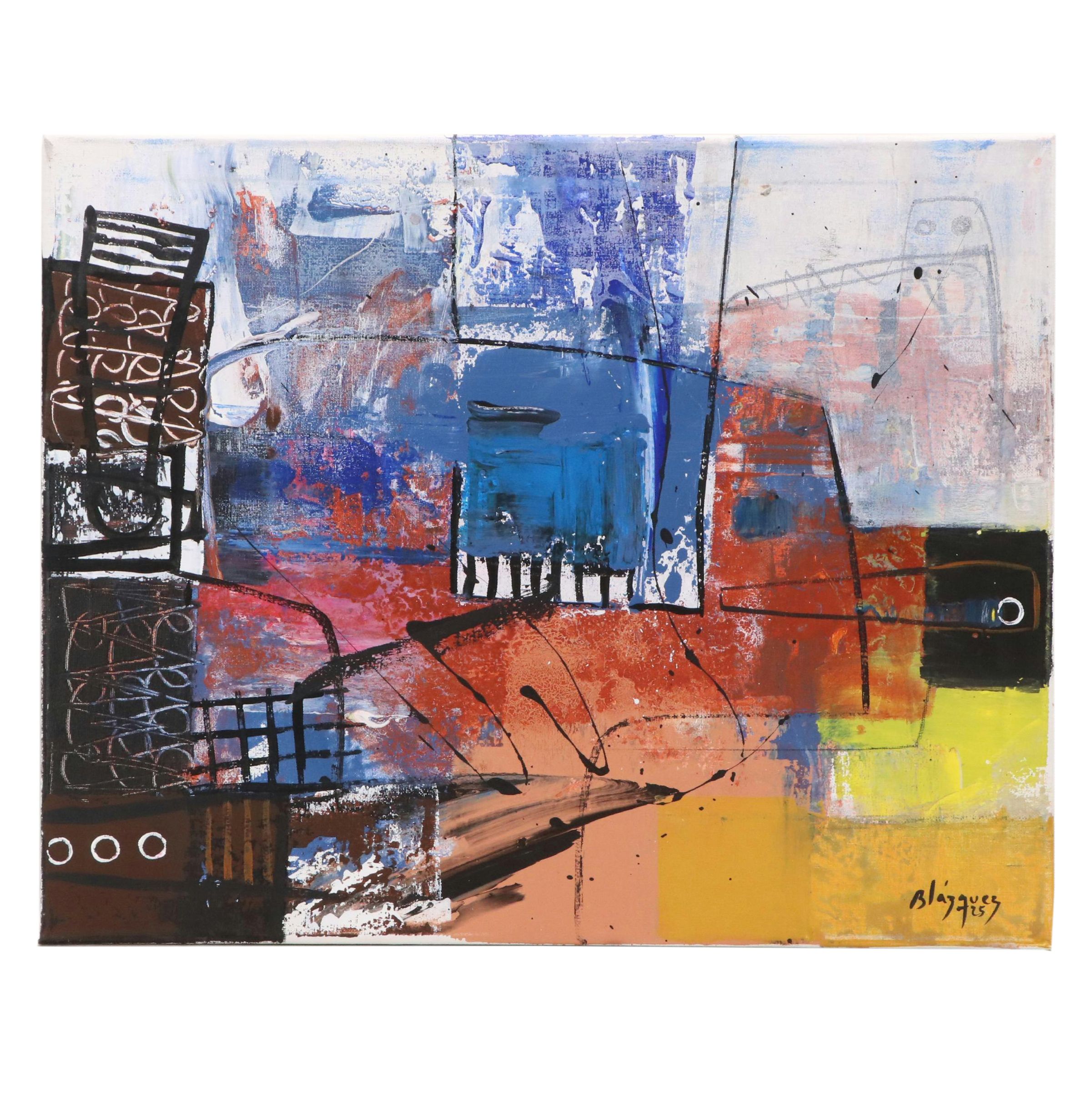 Michel Blázquez Acrylic Painting "Untitled," 2025