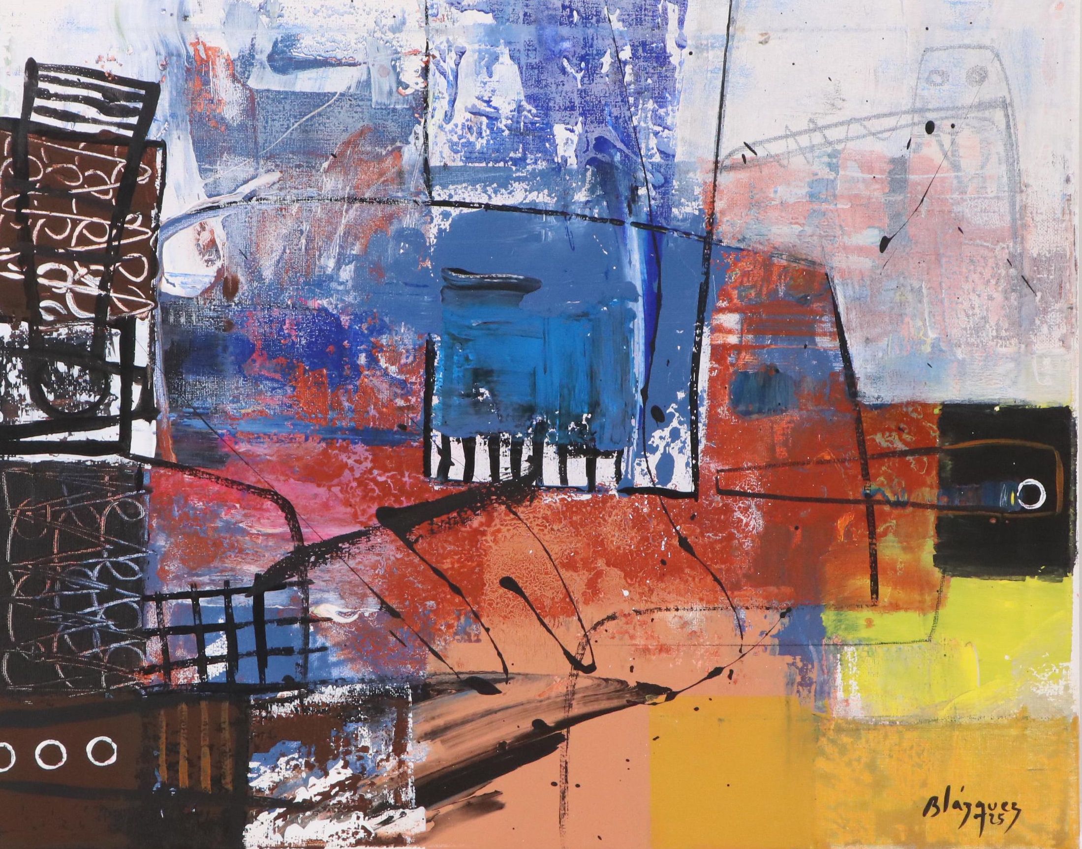 Michel Blázquez Acrylic Painting "Untitled," 2025