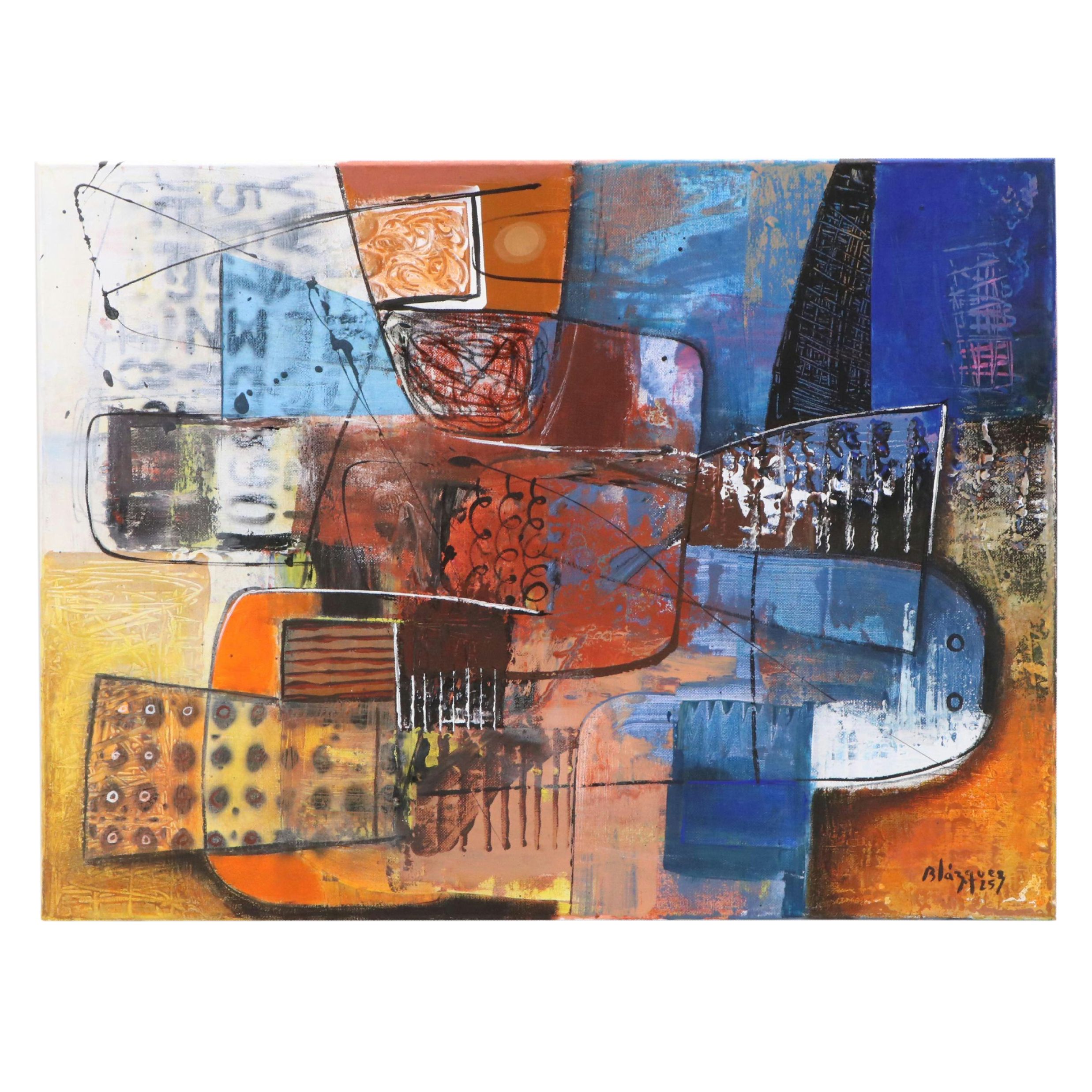 Michel Blázquez Acrylic Painting "Untitled," 2025