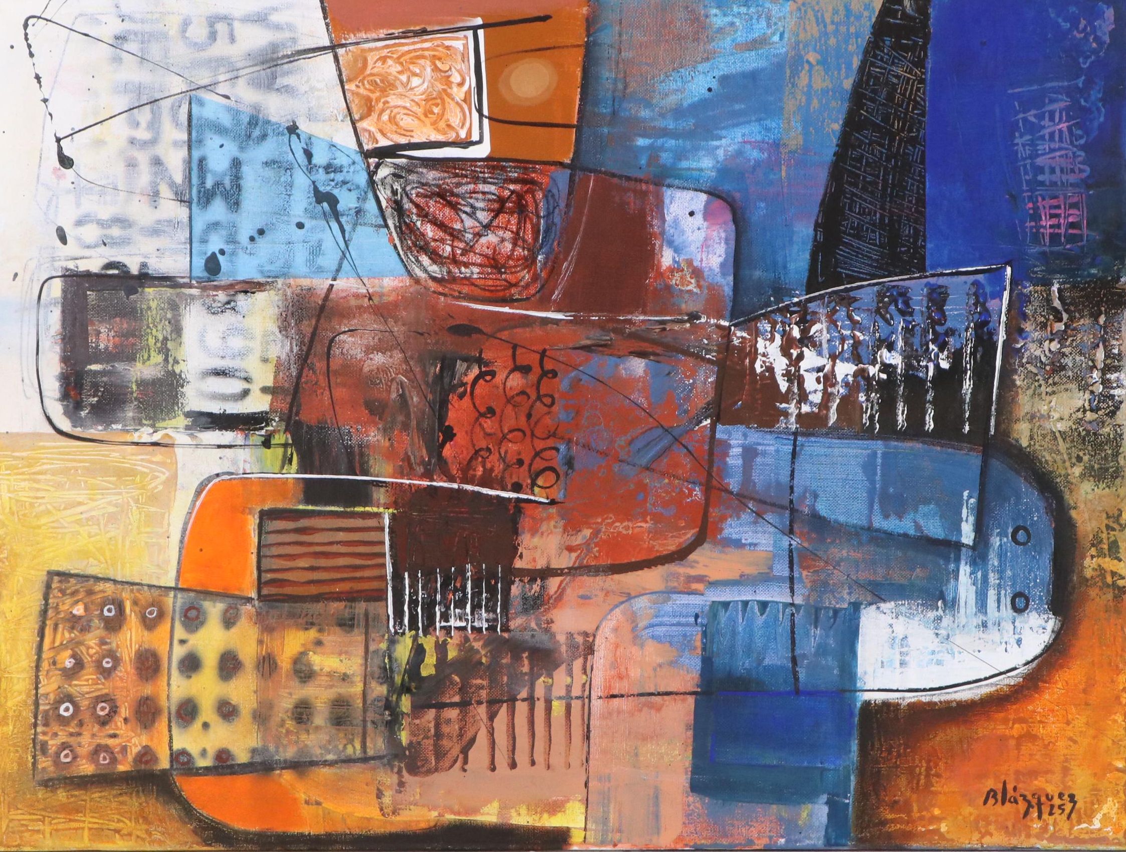 Michel Blázquez Acrylic Painting "Untitled," 2025