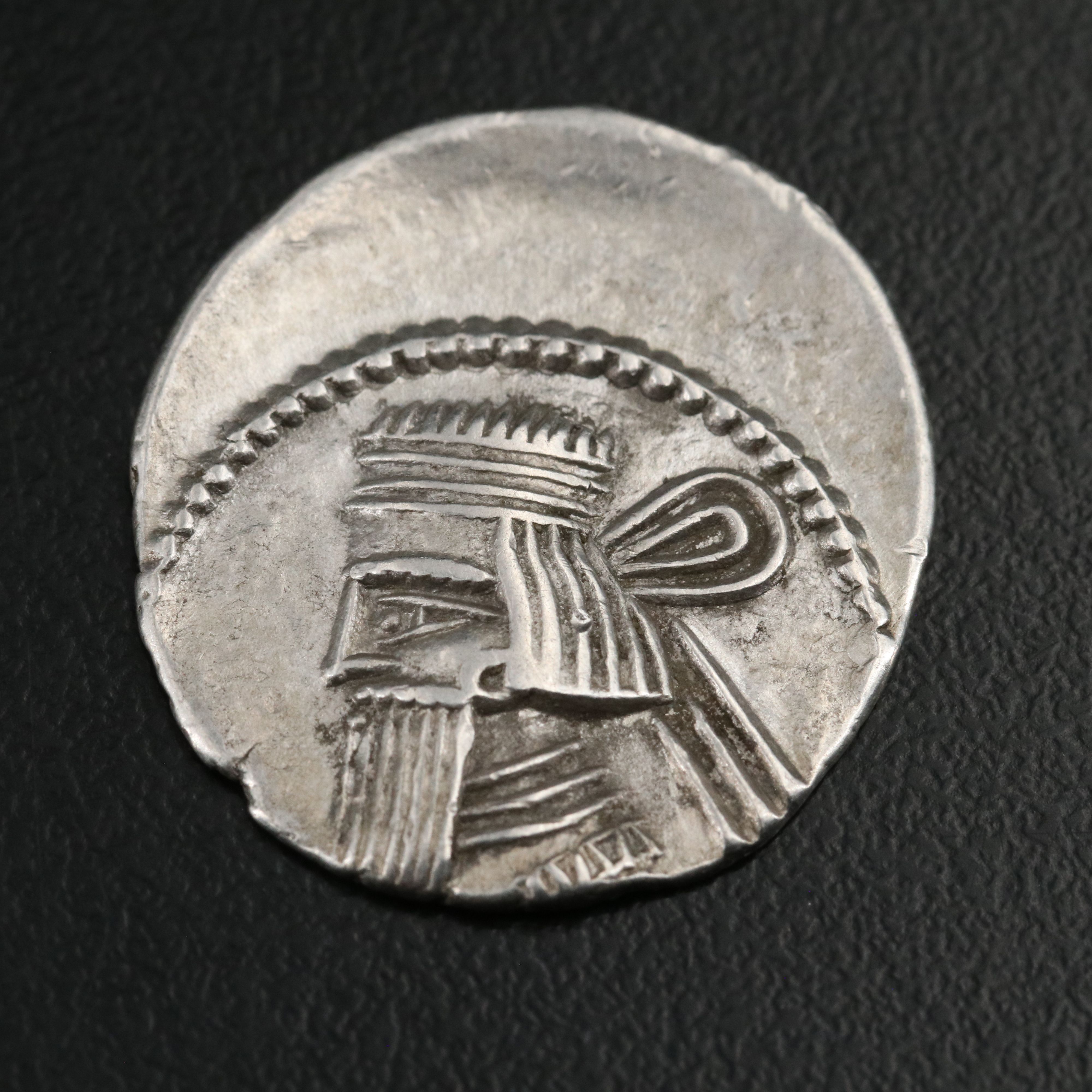 Ancient Parthian AR Drachm Coin of Artabanos IV, ca. 30 A.D.