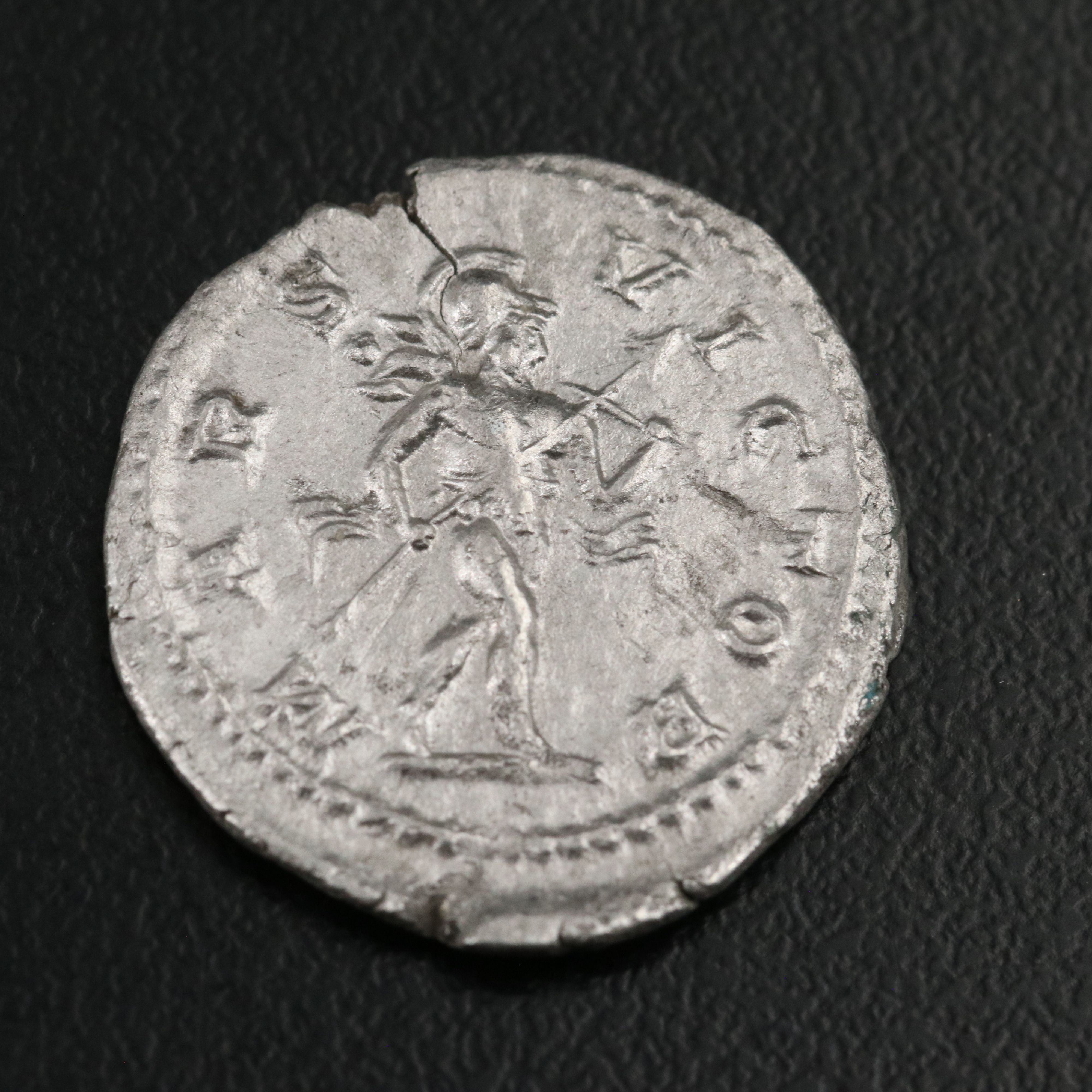 Ancient Roman Imperial AR Denarius Coin of Elagabauls, ca. 219 A.D.