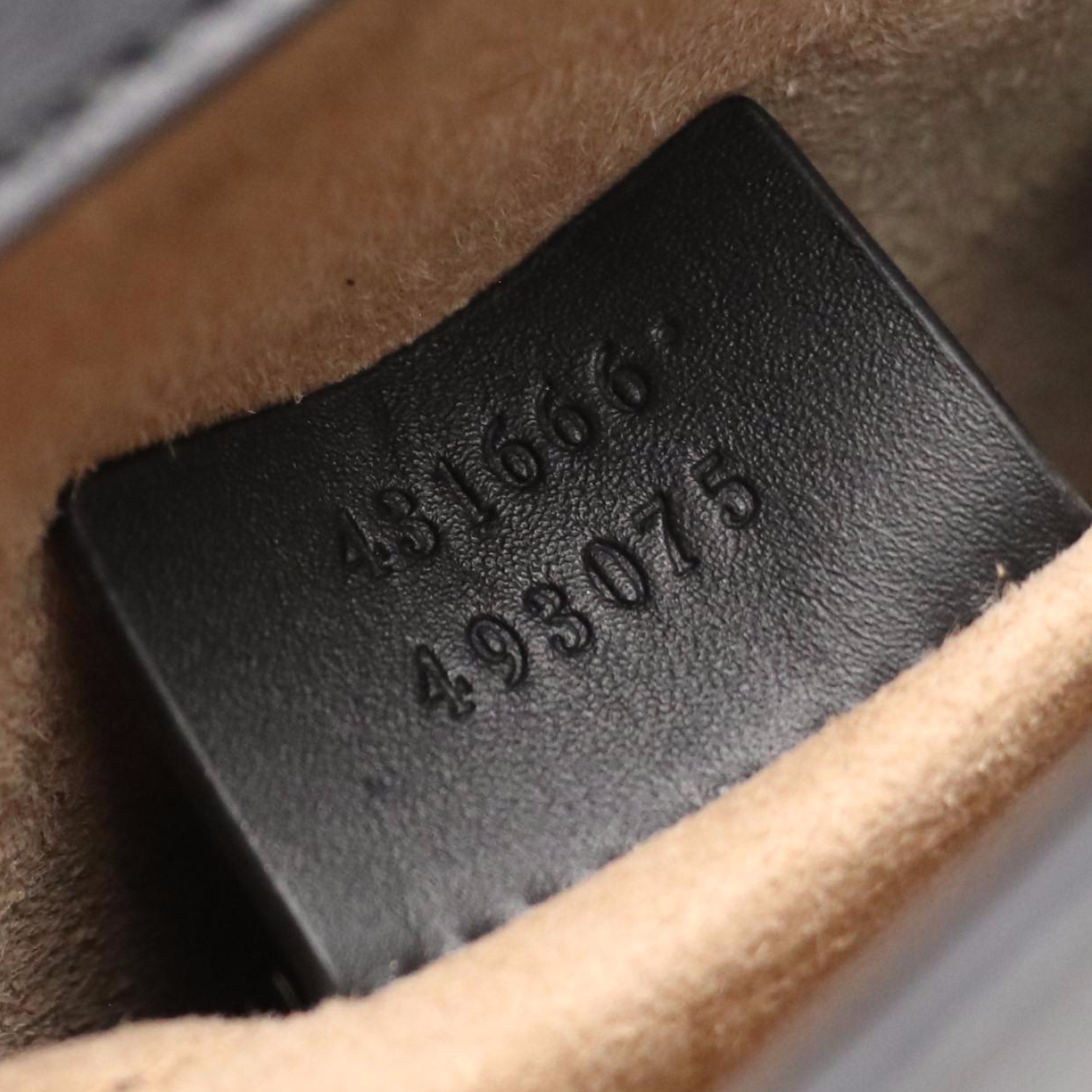 Gucci Sylvie Chain Link Crossbody Bag in Black Calfskin Leather with Web Detail