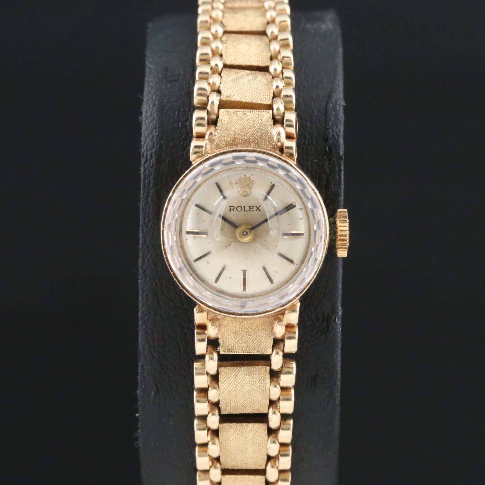 14K Rolex Custom Band Manual Wind Watch