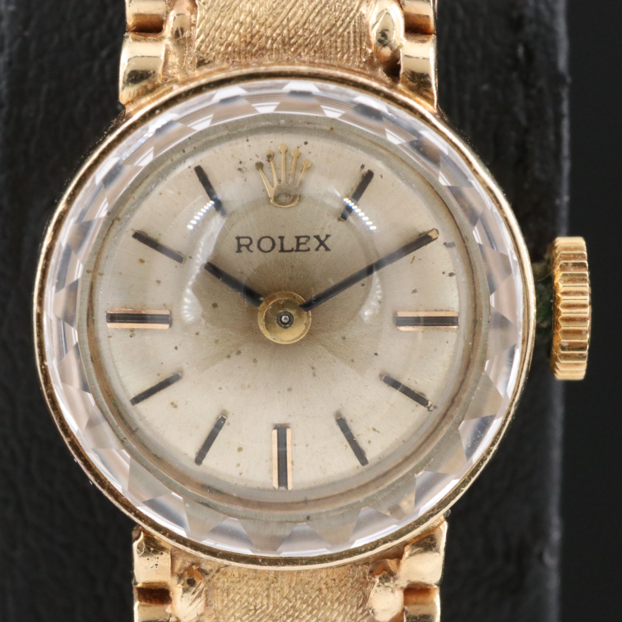 14K Rolex Custom Band Manual Wind Watch