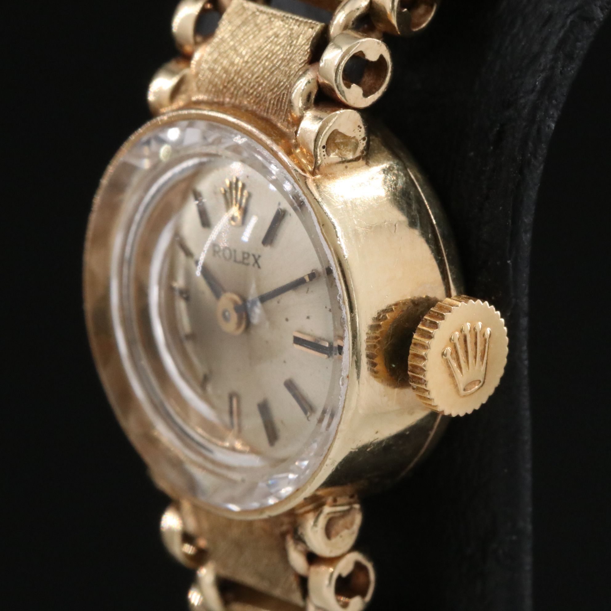 14K Rolex Custom Band Manual Wind Watch