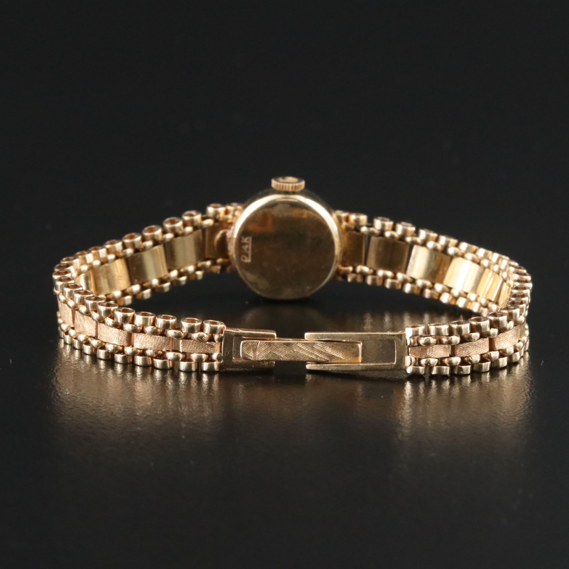 14K Rolex Custom Band Manual Wind Watch