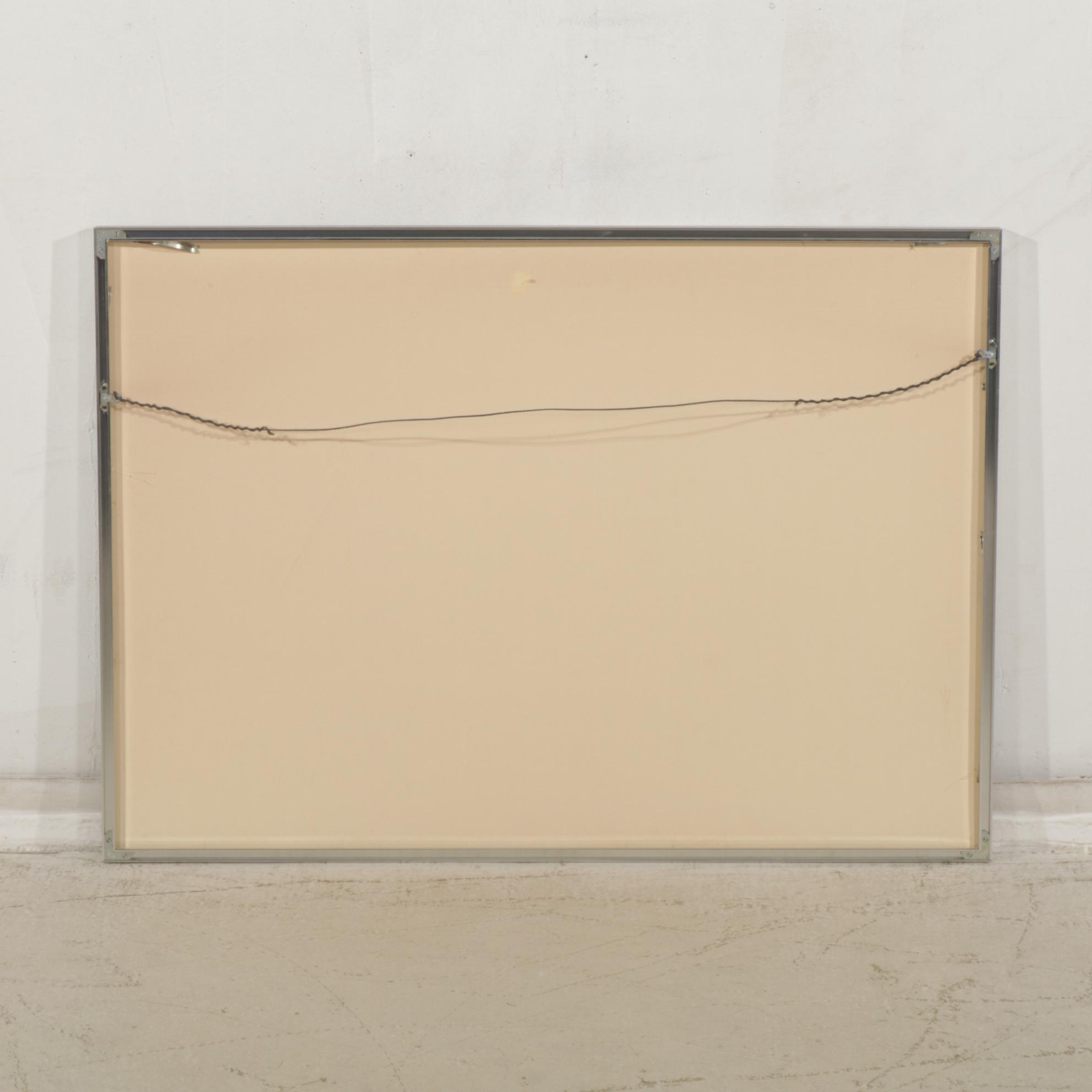 Dennis Frings Blue Abstract Modernist Mixed Media Painting, Late 20th Century