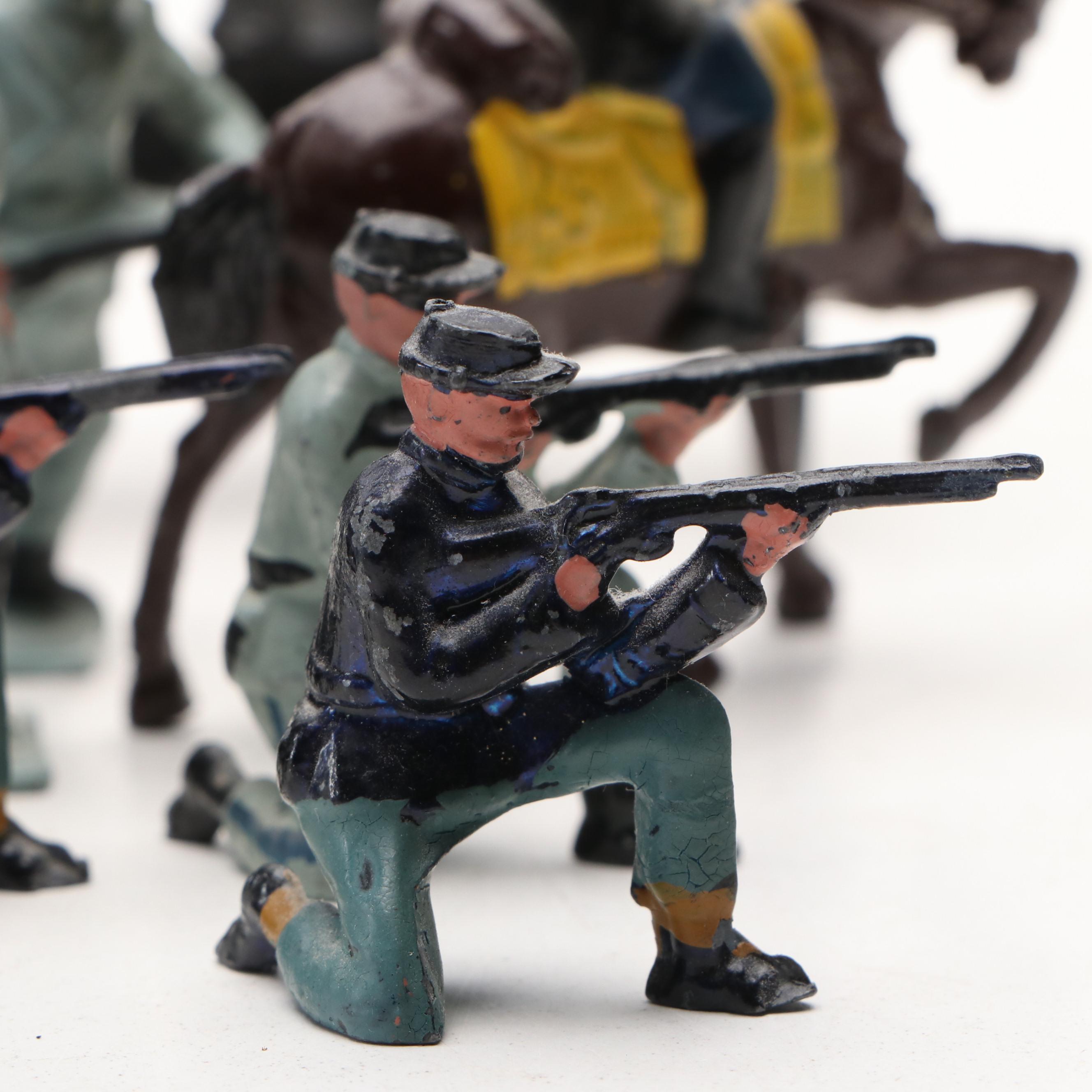 John Hill Co. Lead Toy Civil War Soldiers, Cannons and Horses