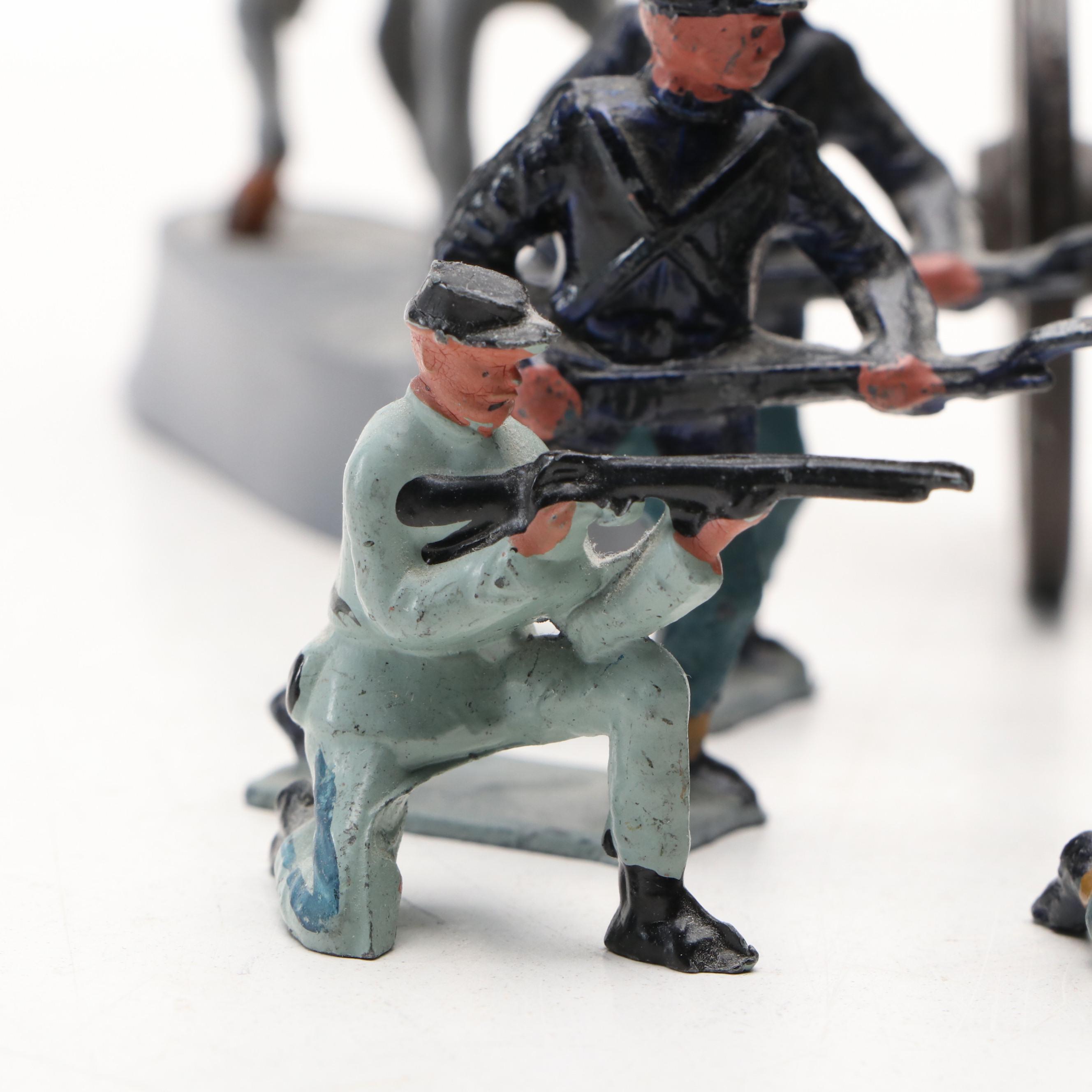 John Hill Co. Lead Toy Civil War Soldiers, Cannons and Horses