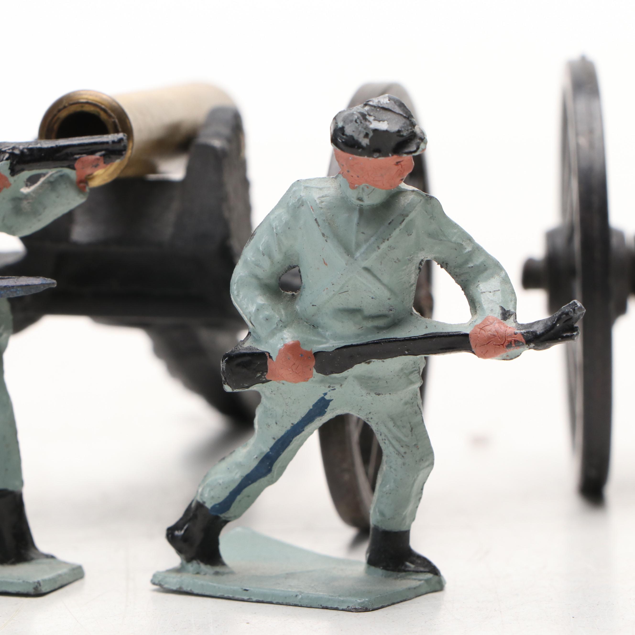 John Hill Co. Lead Toy Civil War Soldiers, Cannons and Horses