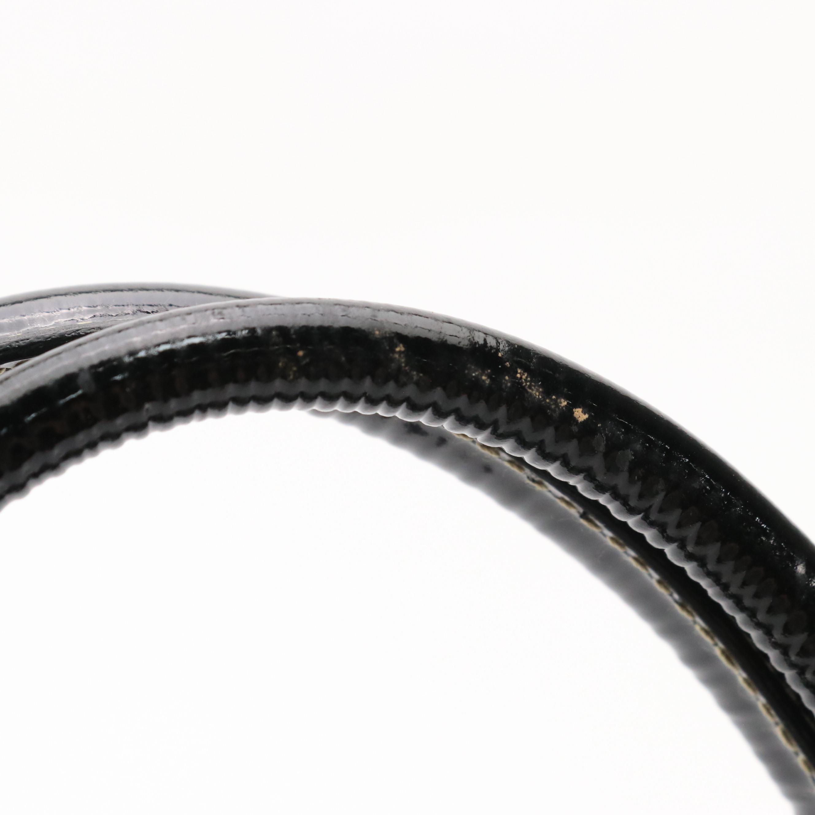 Prada Top Handle Locking Bag BN0477 in Textured Patent Leather