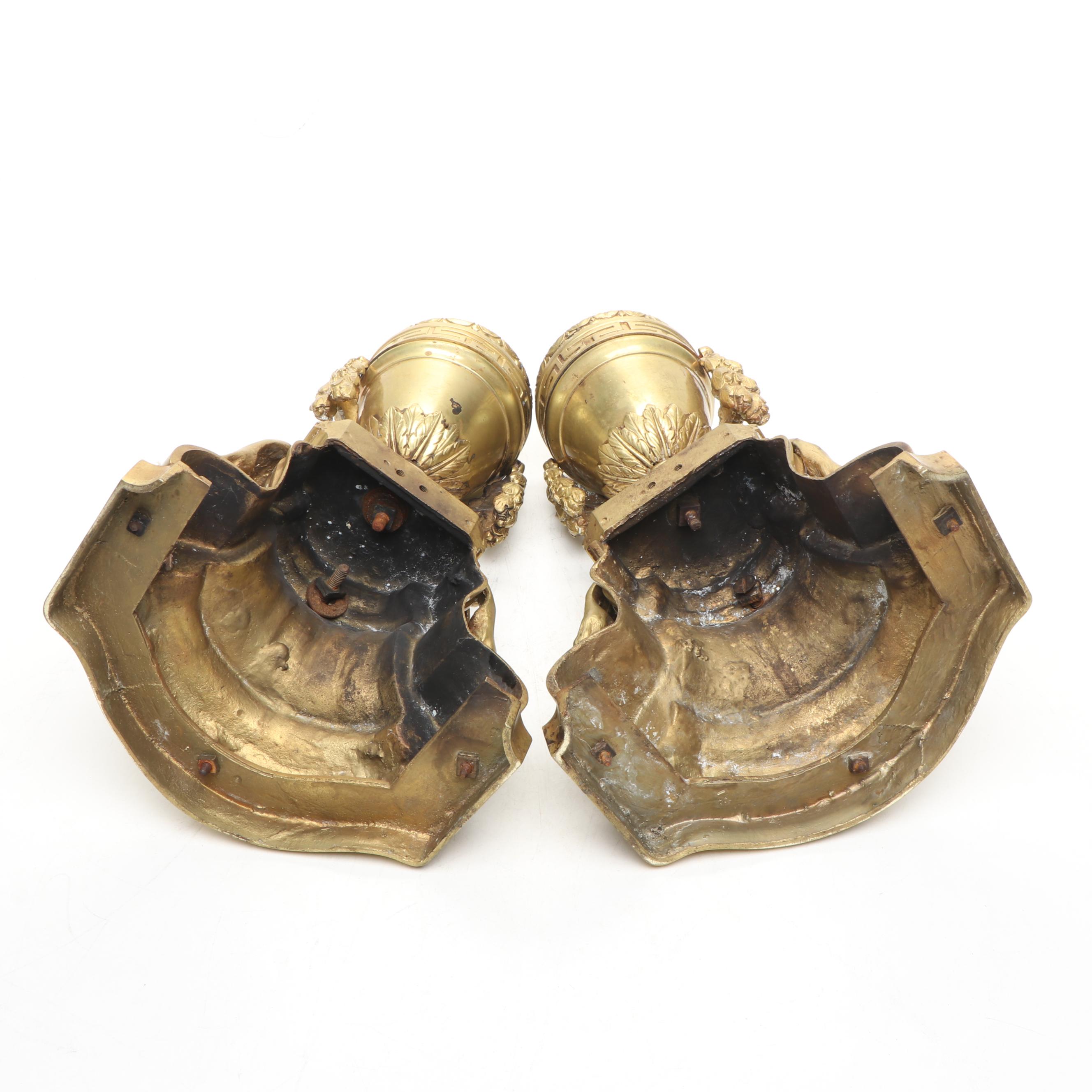 Louis XVI Style Brass Andiron Standards