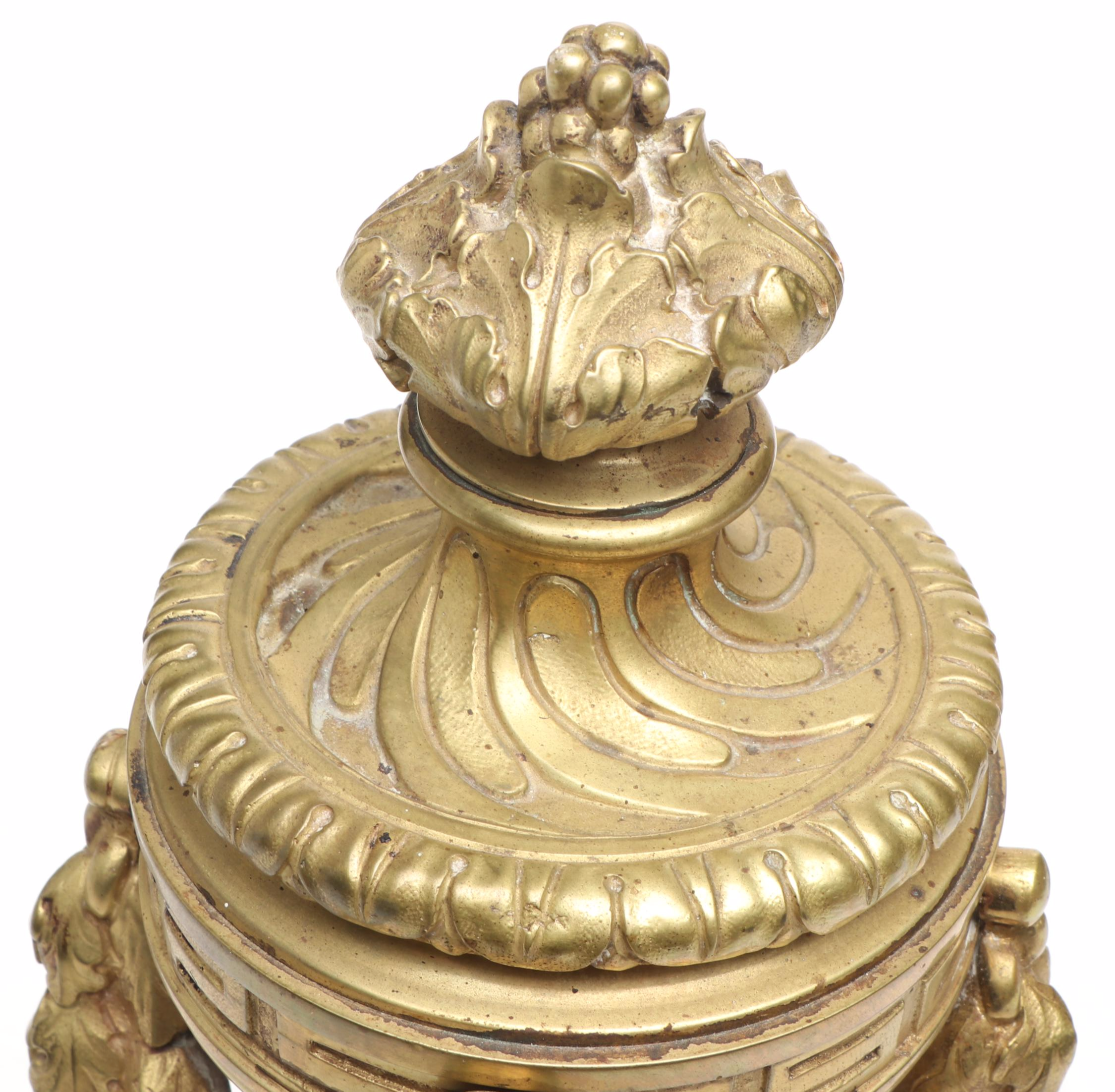 Louis XVI Style Brass Andiron Standards