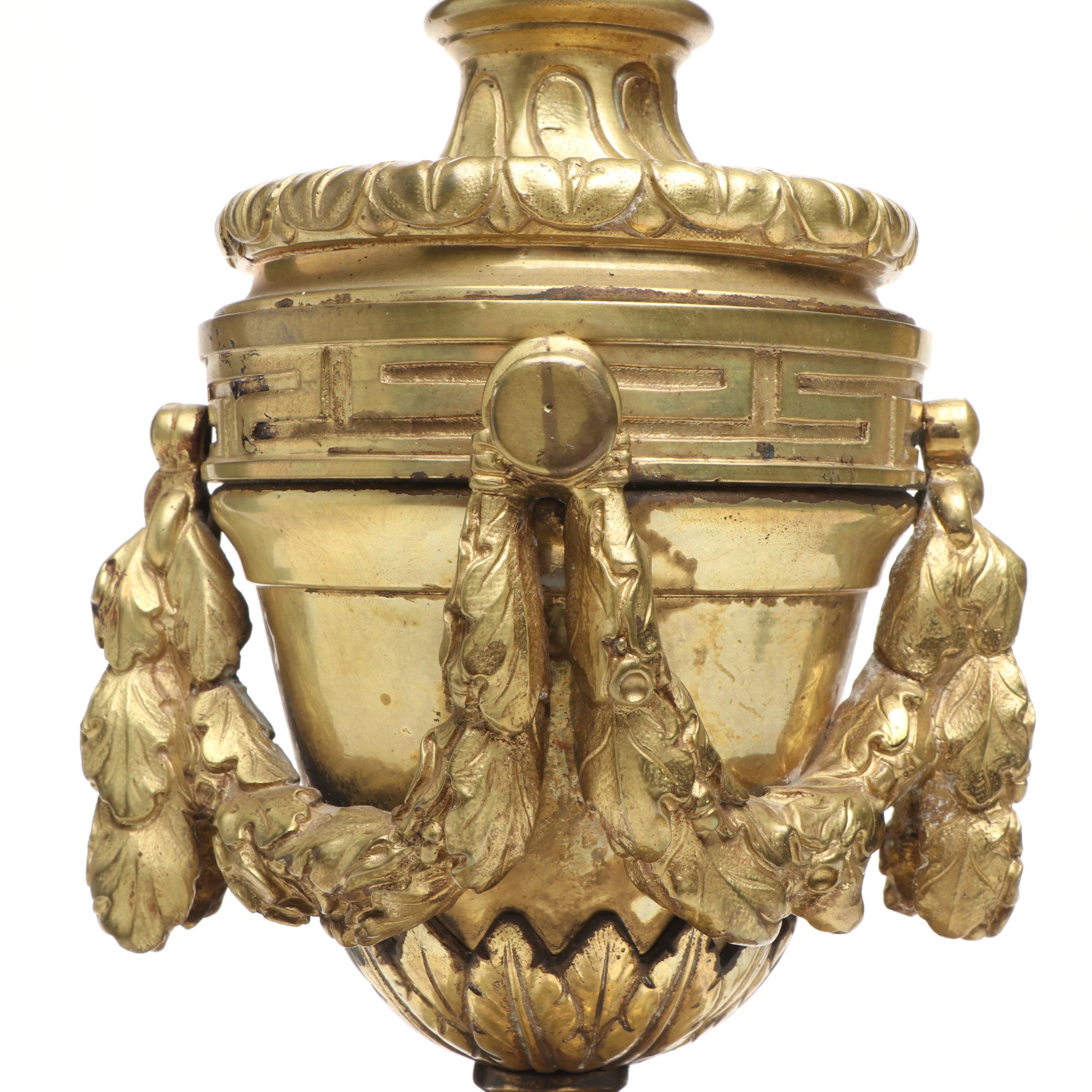 Louis XVI Style Brass Andiron Standards