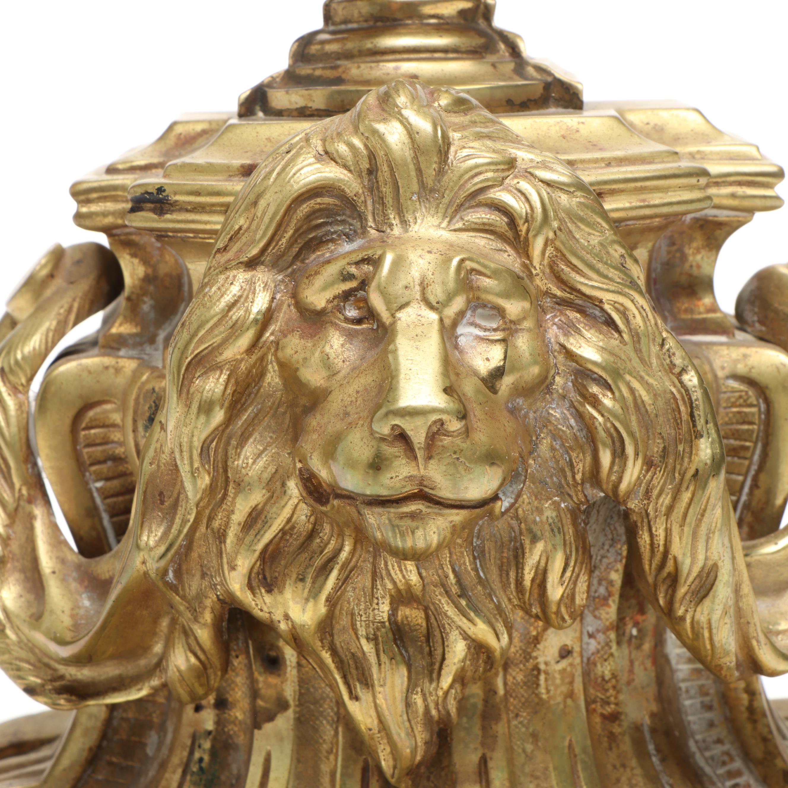 Louis XVI Style Brass Andiron Standards