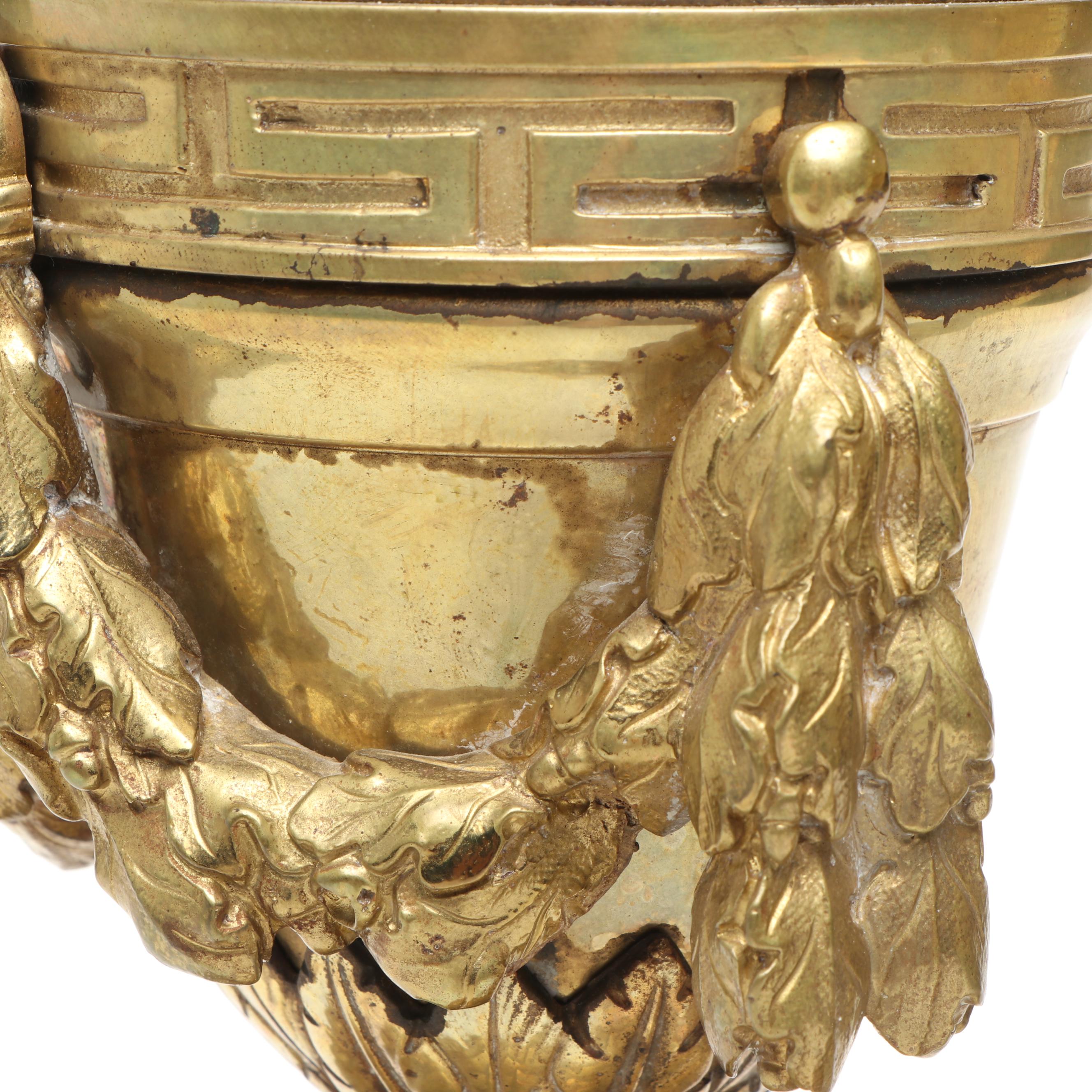 Louis XVI Style Brass Andiron Standards