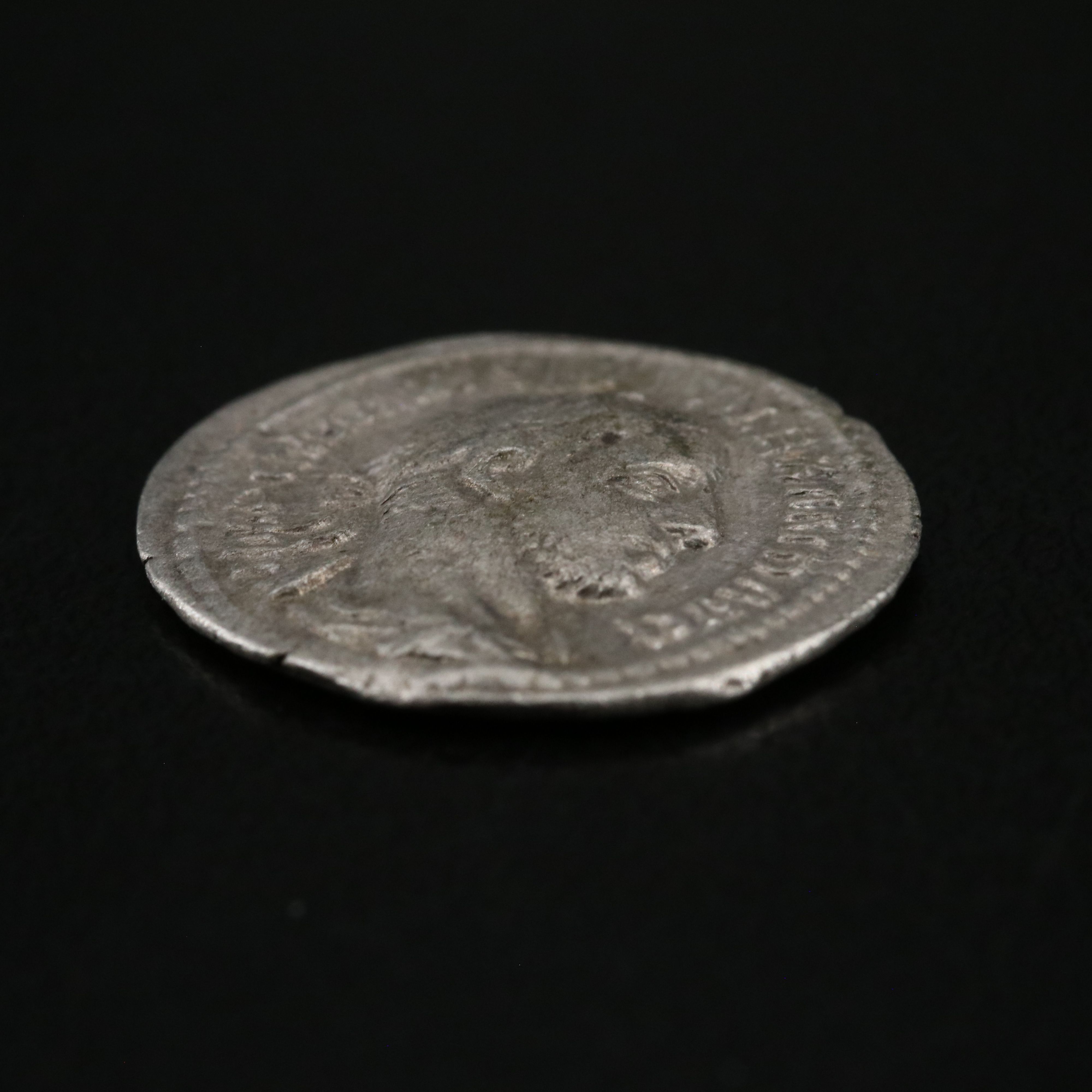 Ancient Roman Imperial AR Denarius Coin of Severus Alexander, ca. 227 A.D.