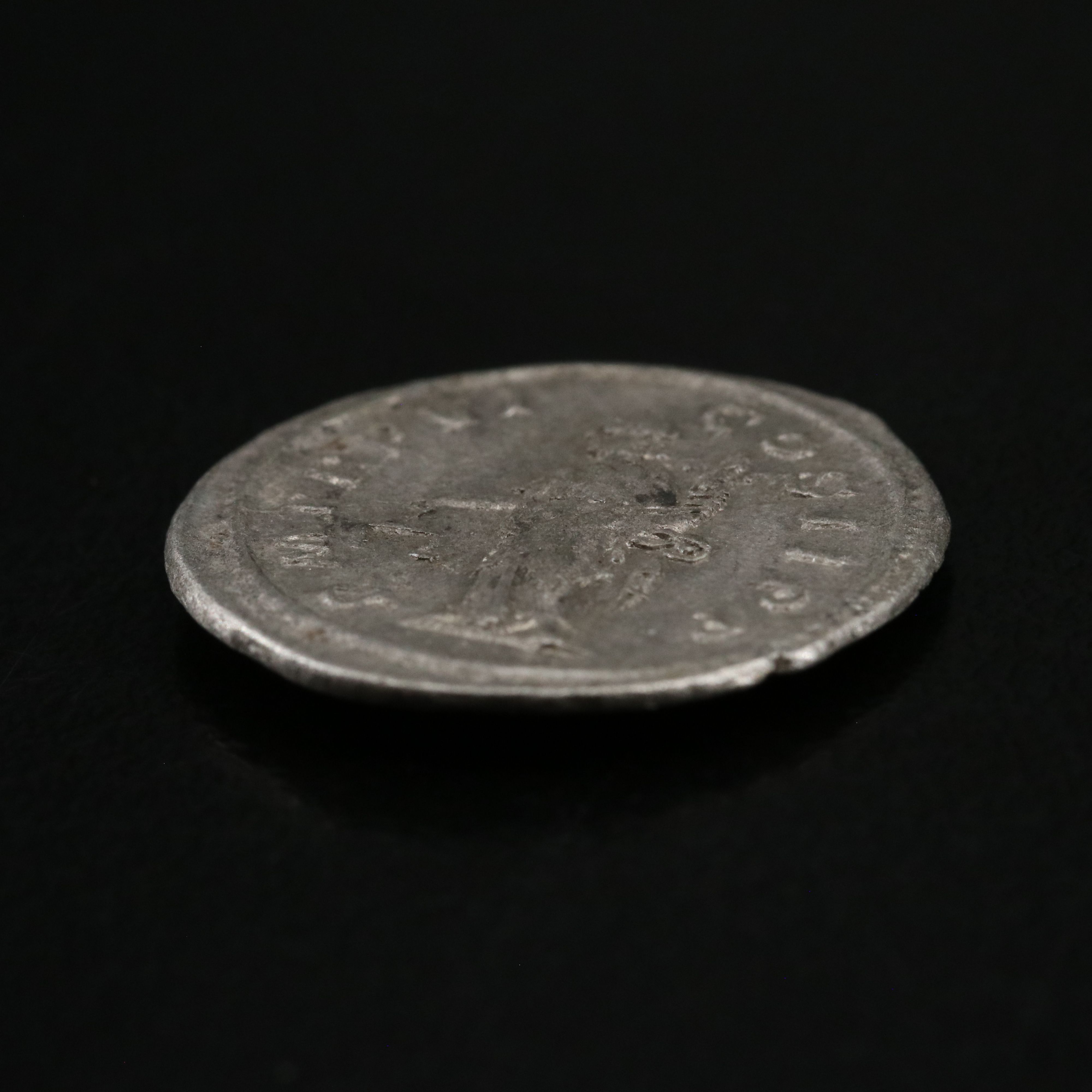Ancient Roman Imperial AR Denarius Coin of Severus Alexander, ca. 227 A.D.