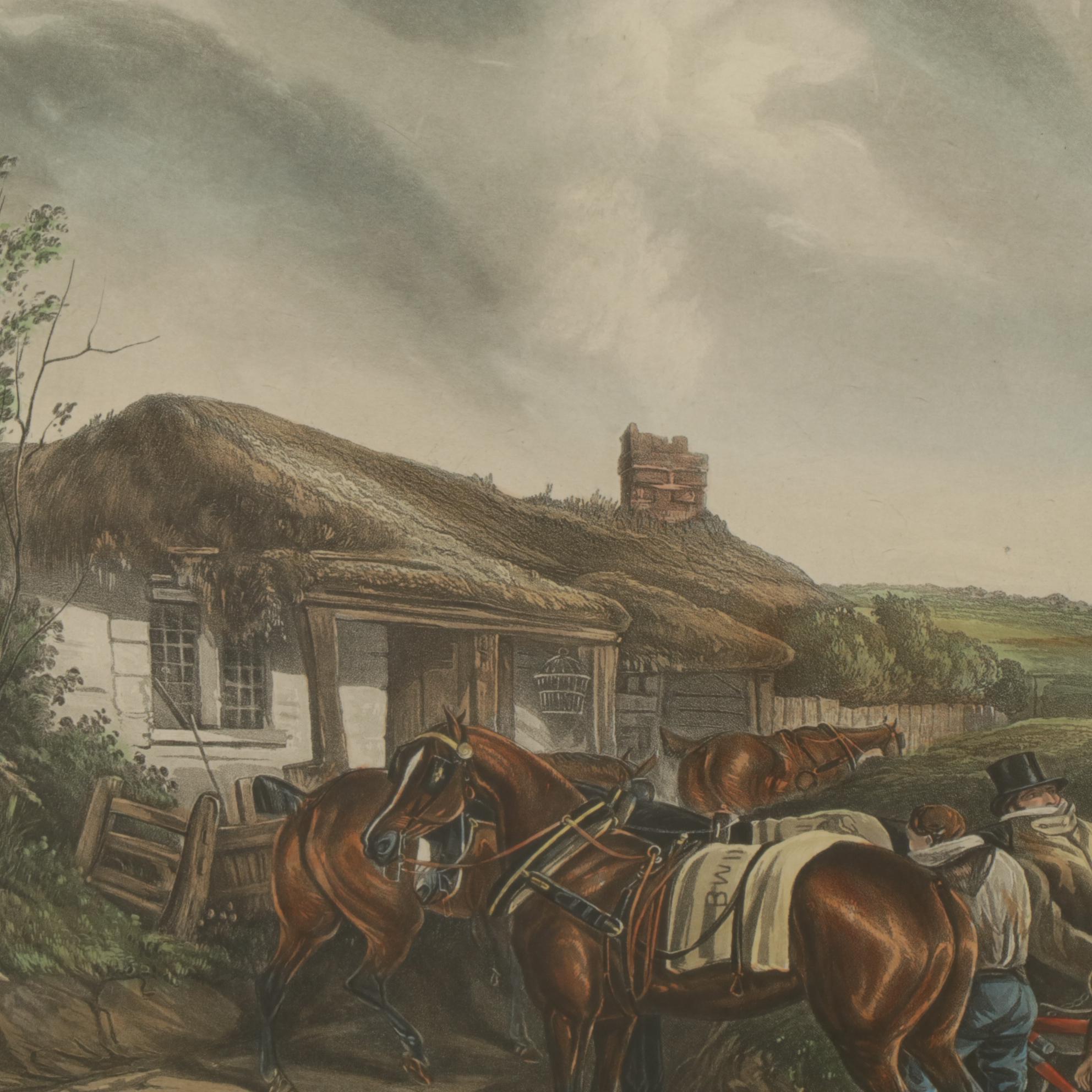 John Harris III "Changing Horses" Aquatint After C.C.Henderson, 1842