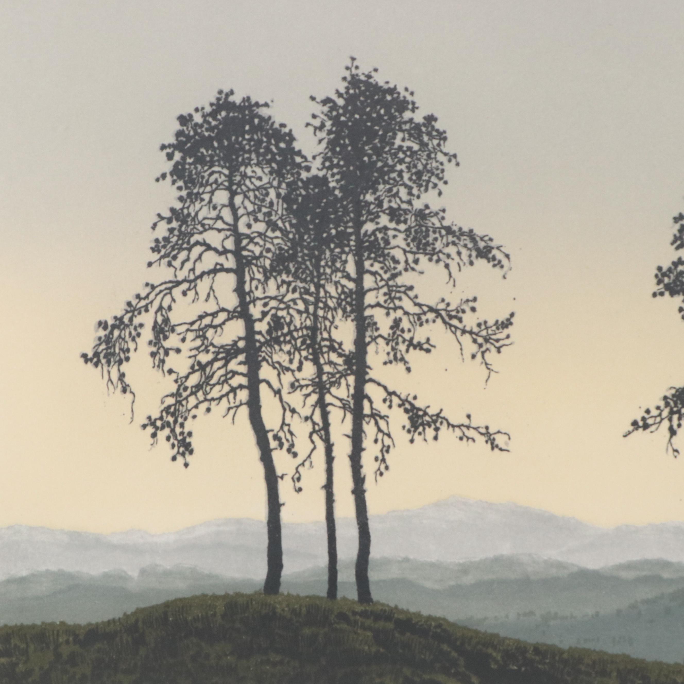 Hans Figura Landscape Etching on Fabric