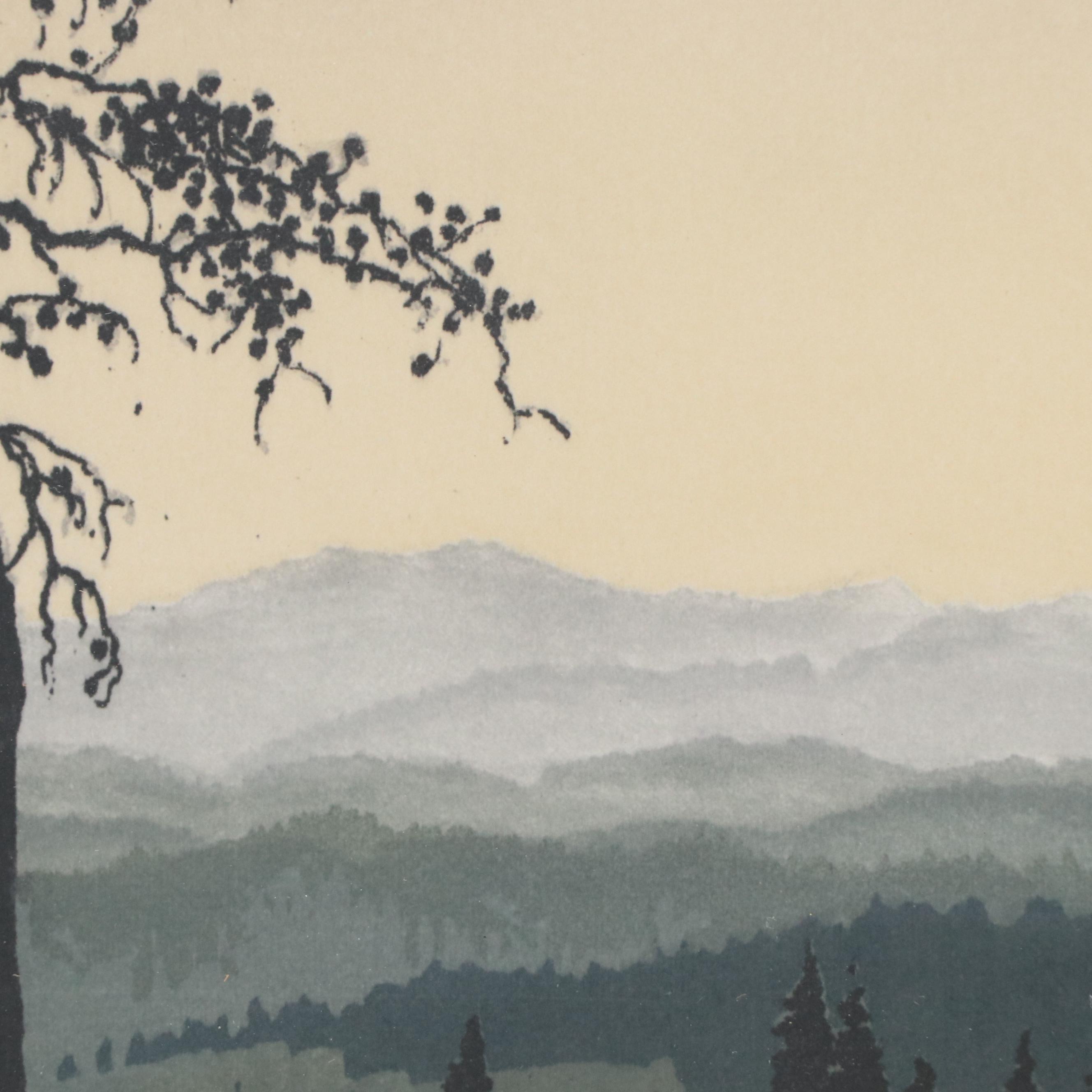 Hans Figura Landscape Etching on Fabric