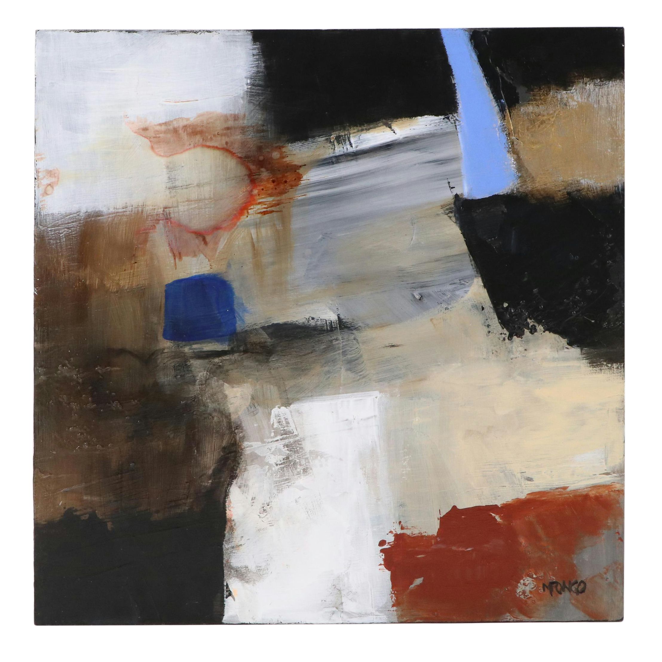 Milagros Pongo Abstract Mixed Media Painting, 21st Century