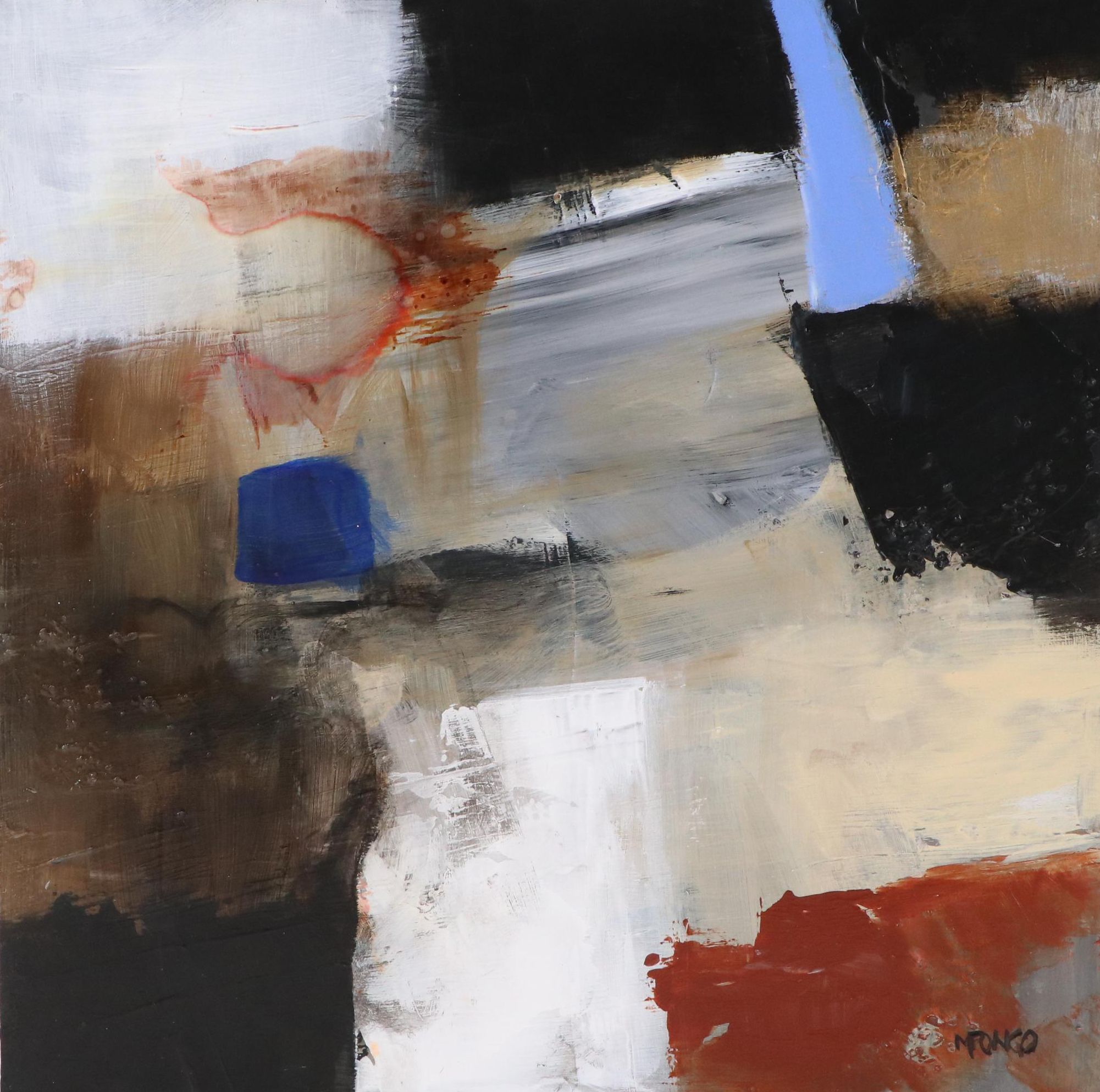 Milagros Pongo Abstract Mixed Media Painting, 21st Century