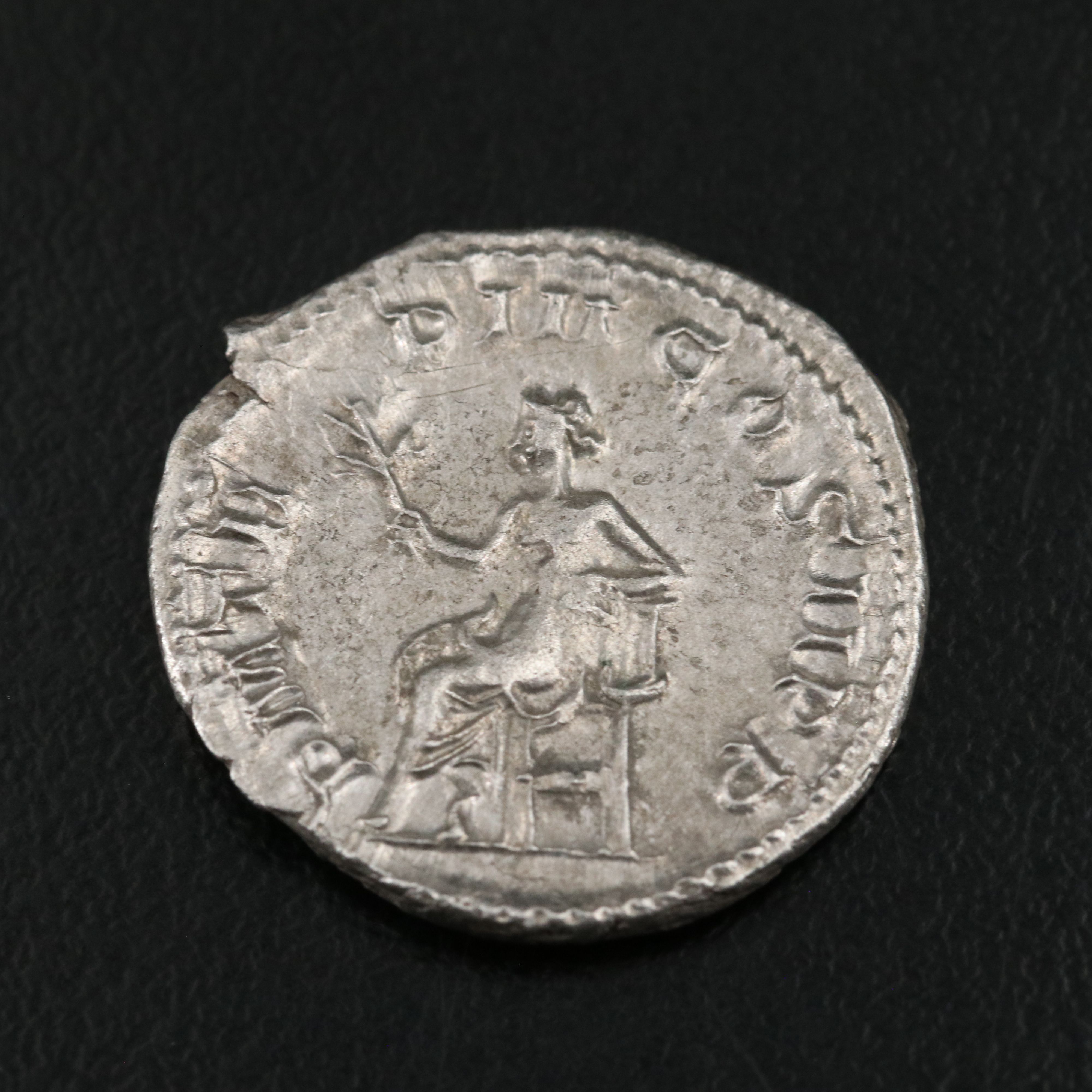 Ancient Roman Imperial AR Denarius Coin of Gordian III, ca. 241 A.D.