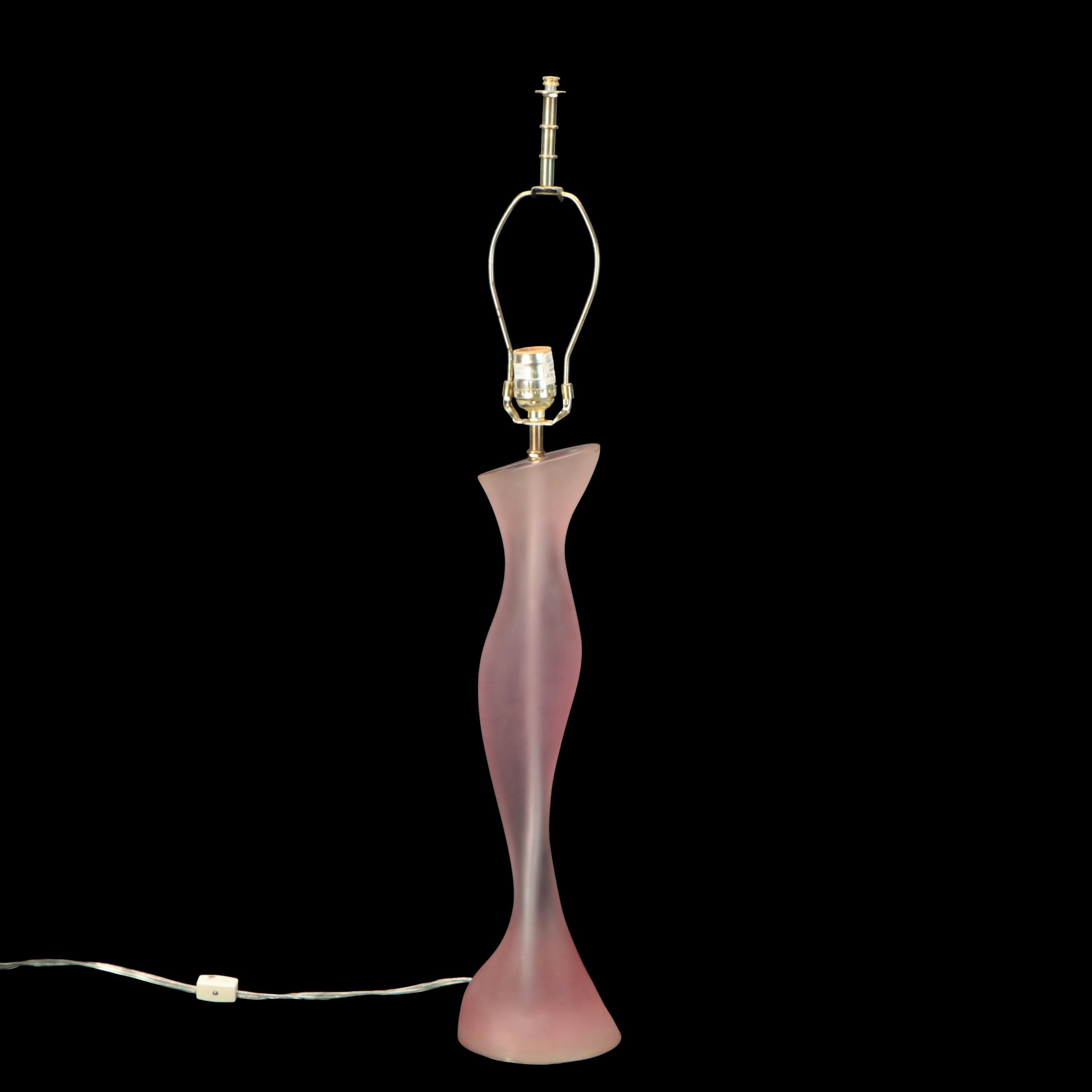 DesZign Inc. Deco Wave Pink Acrylic Table Lamp in the Style of Paolo Gucci