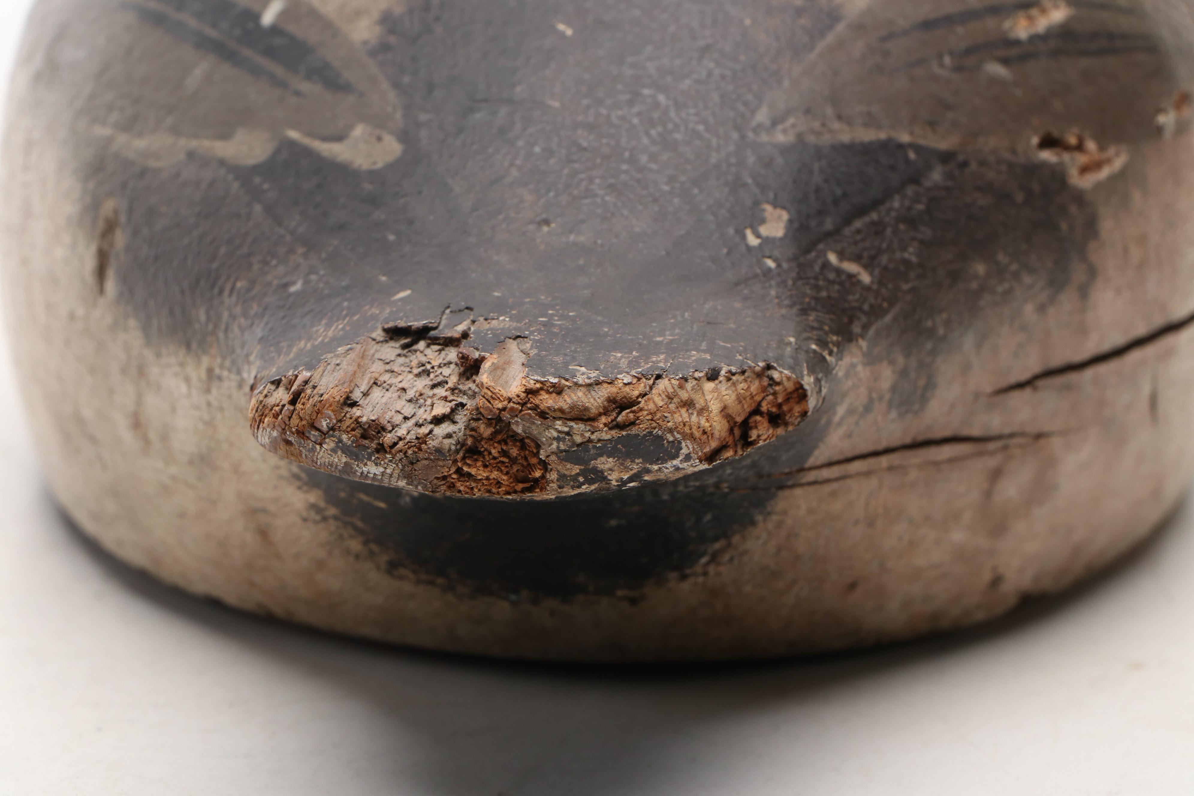 Hand-Painted and Carved Wooden Duck Decoy and Bowl with Museum Printed Tile