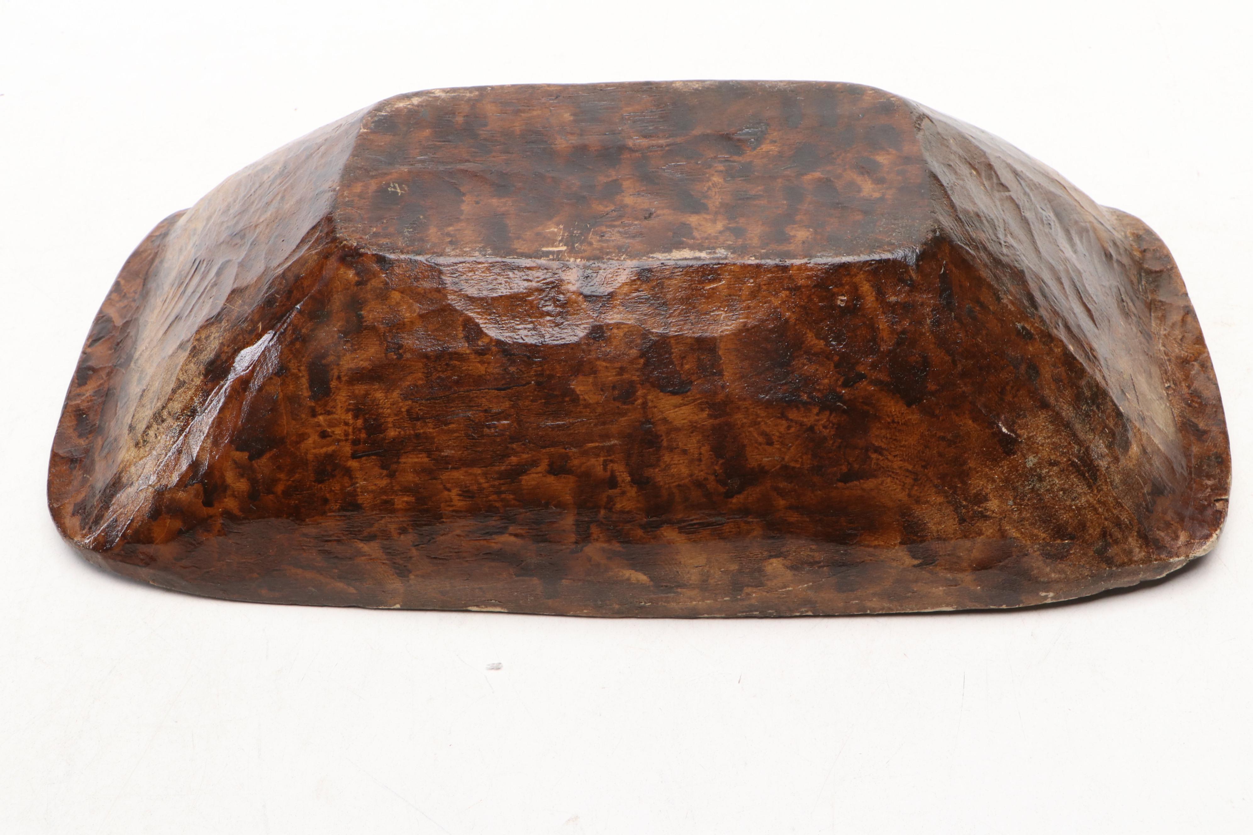 Hand-Painted and Carved Wooden Duck Decoy and Bowl with Museum Printed Tile