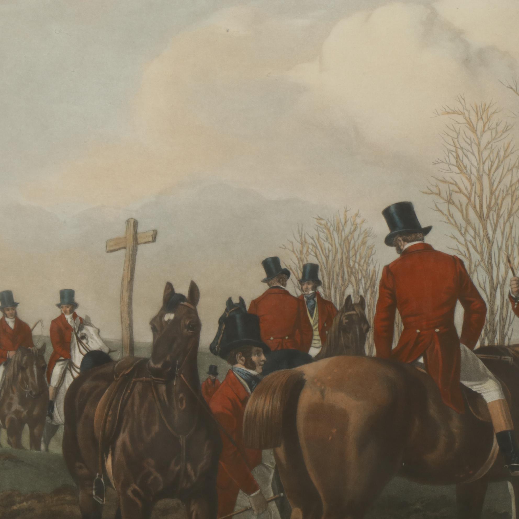 T. W. Huffam "Fox Hunting._The Meet" Aquatint After J. F. Herring, 1846