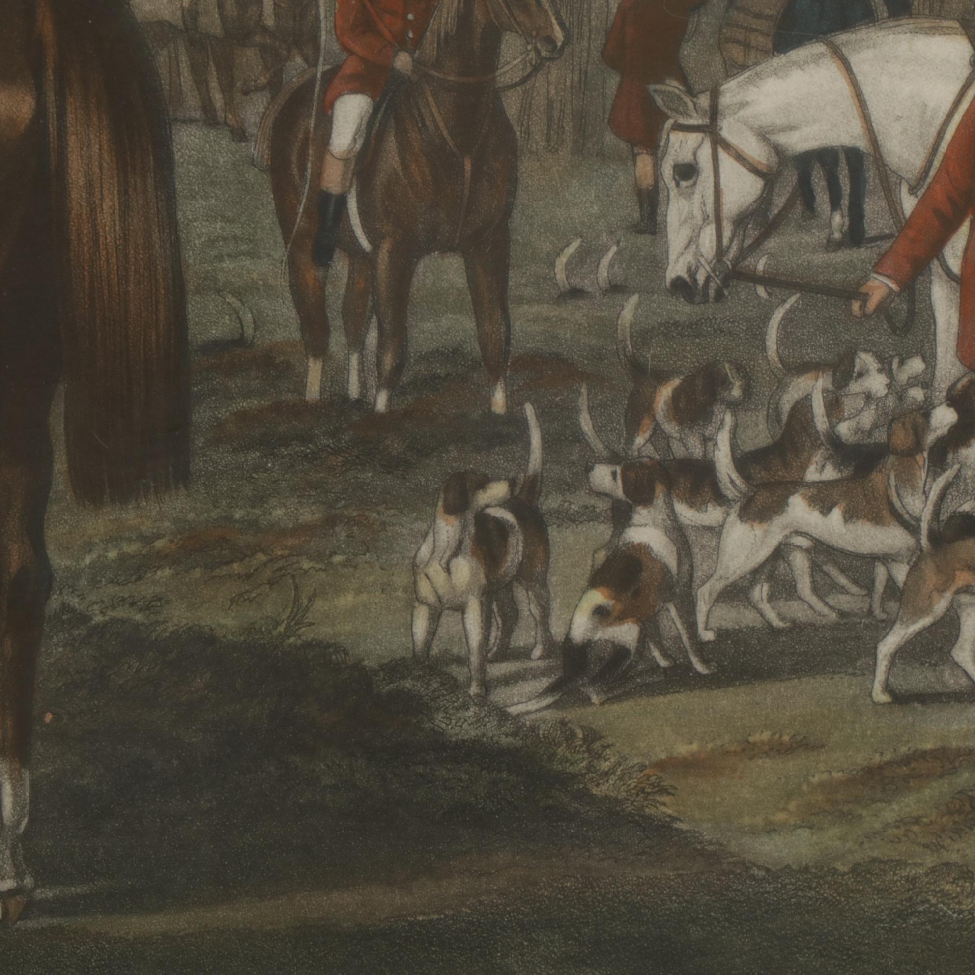 T. W. Huffam "Fox Hunting._The Meet" Aquatint After J. F. Herring, 1846