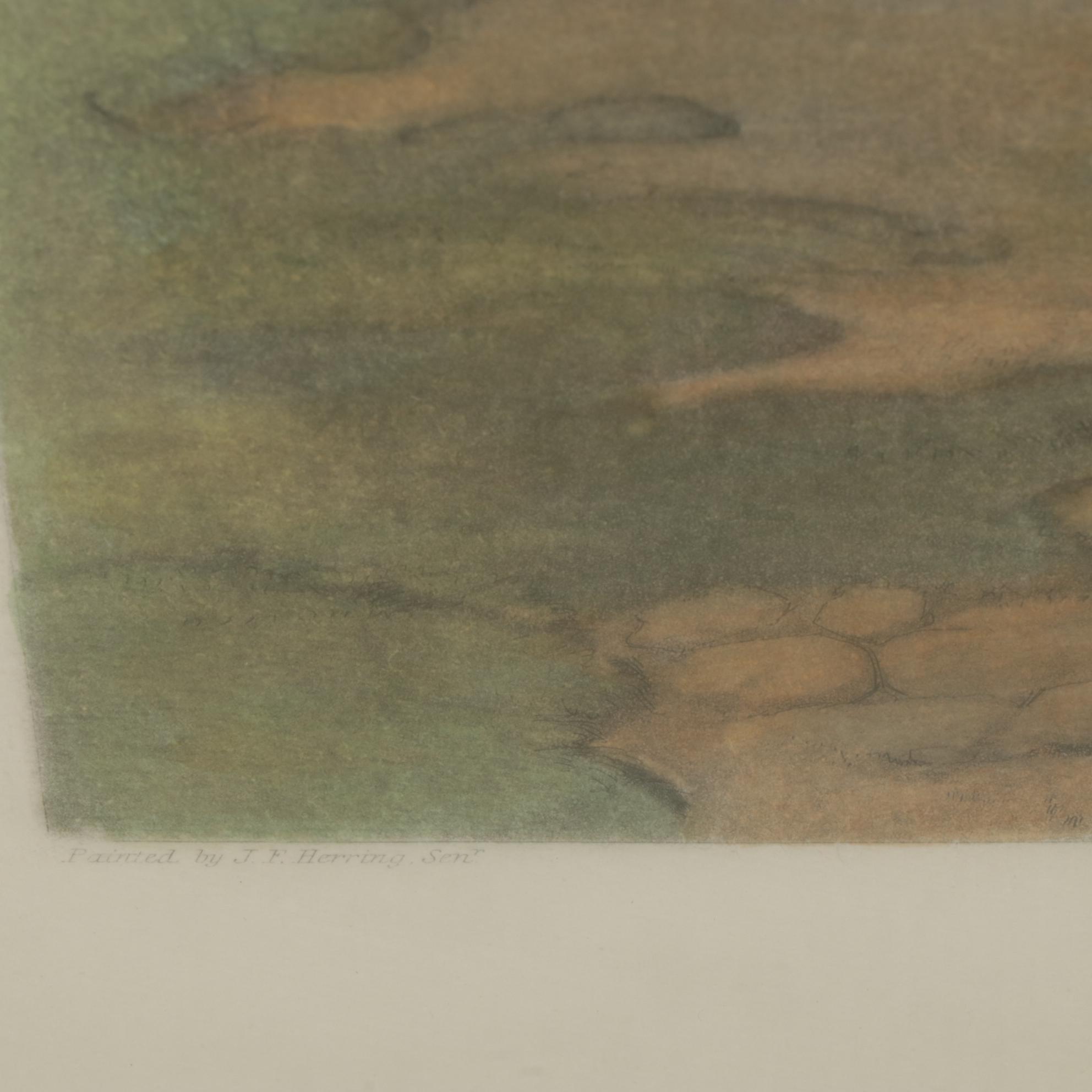 T. W. Huffam "Fox Hunting._The Meet" Aquatint After J. F. Herring, 1846