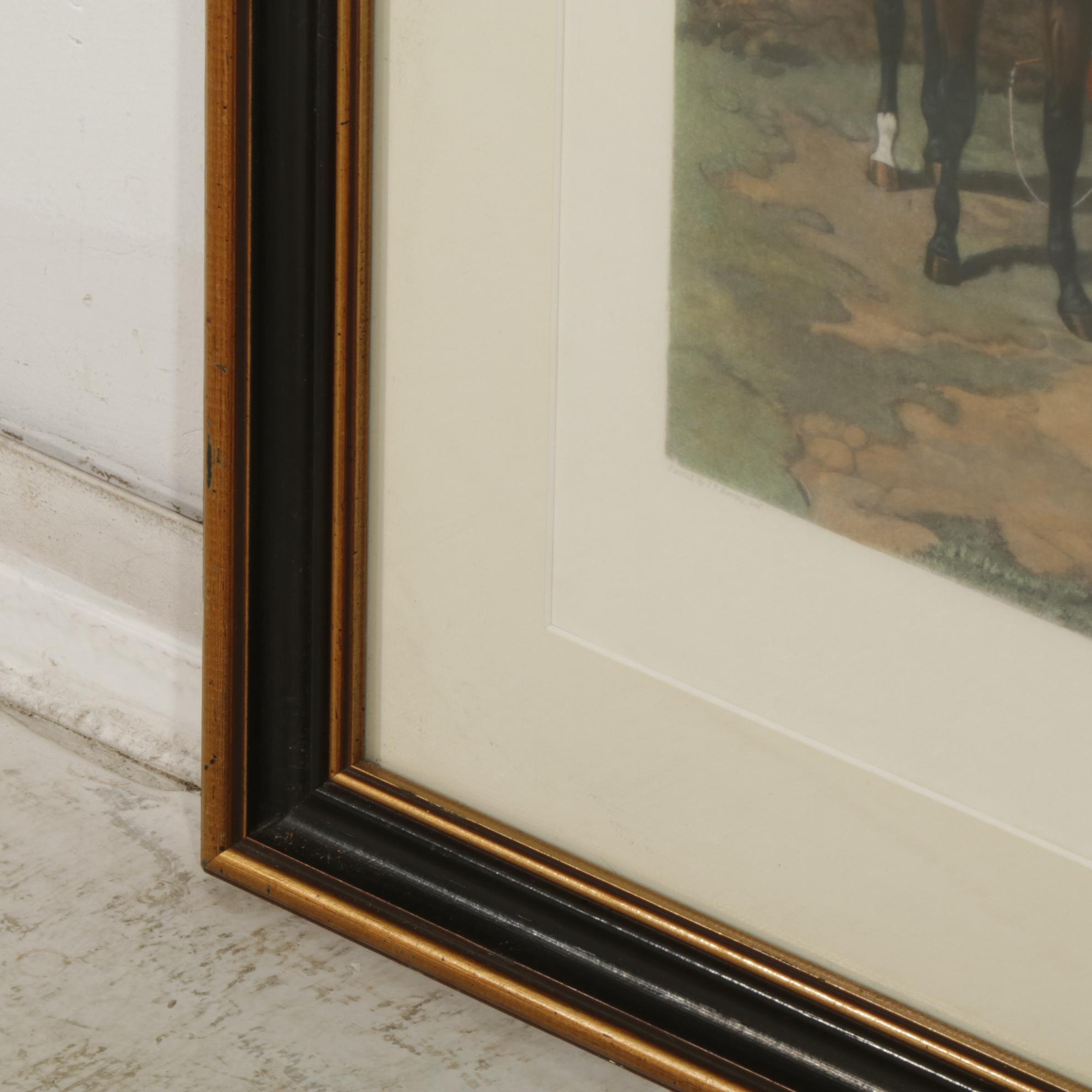 T. W. Huffam "Fox Hunting._The Meet" Aquatint After J. F. Herring, 1846