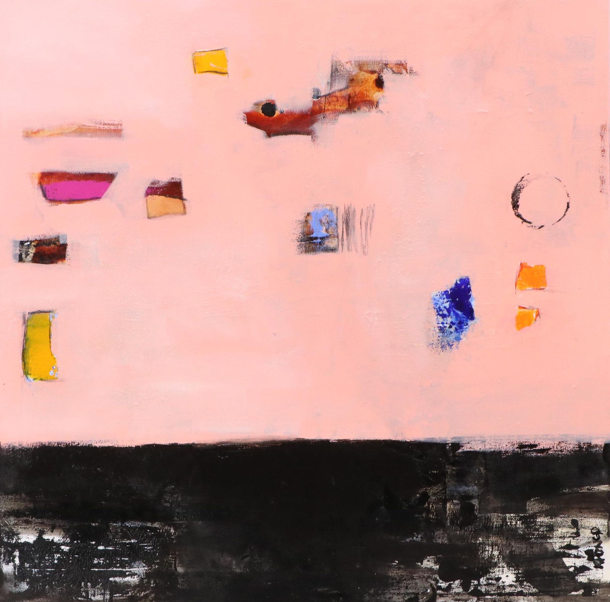 Milagros Pongo Abstract Mixed Media Painting "Balance," 21st Century