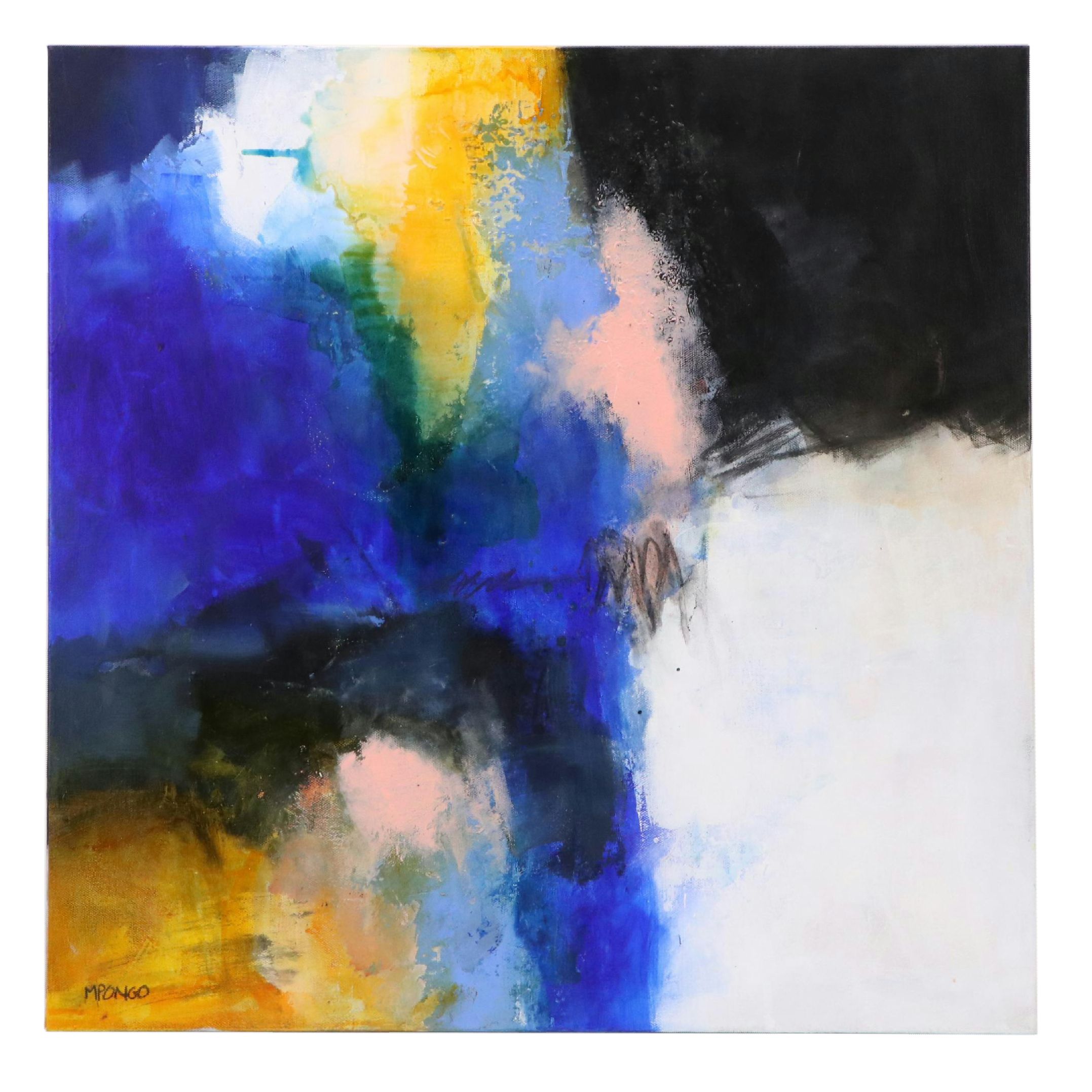 Milagros Pongo Abstract Mixed Media Painting, 21st Century