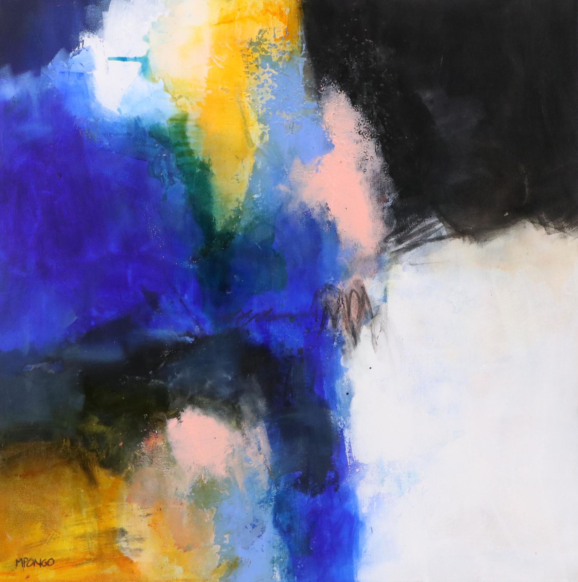 Milagros Pongo Abstract Mixed Media Painting, 21st Century