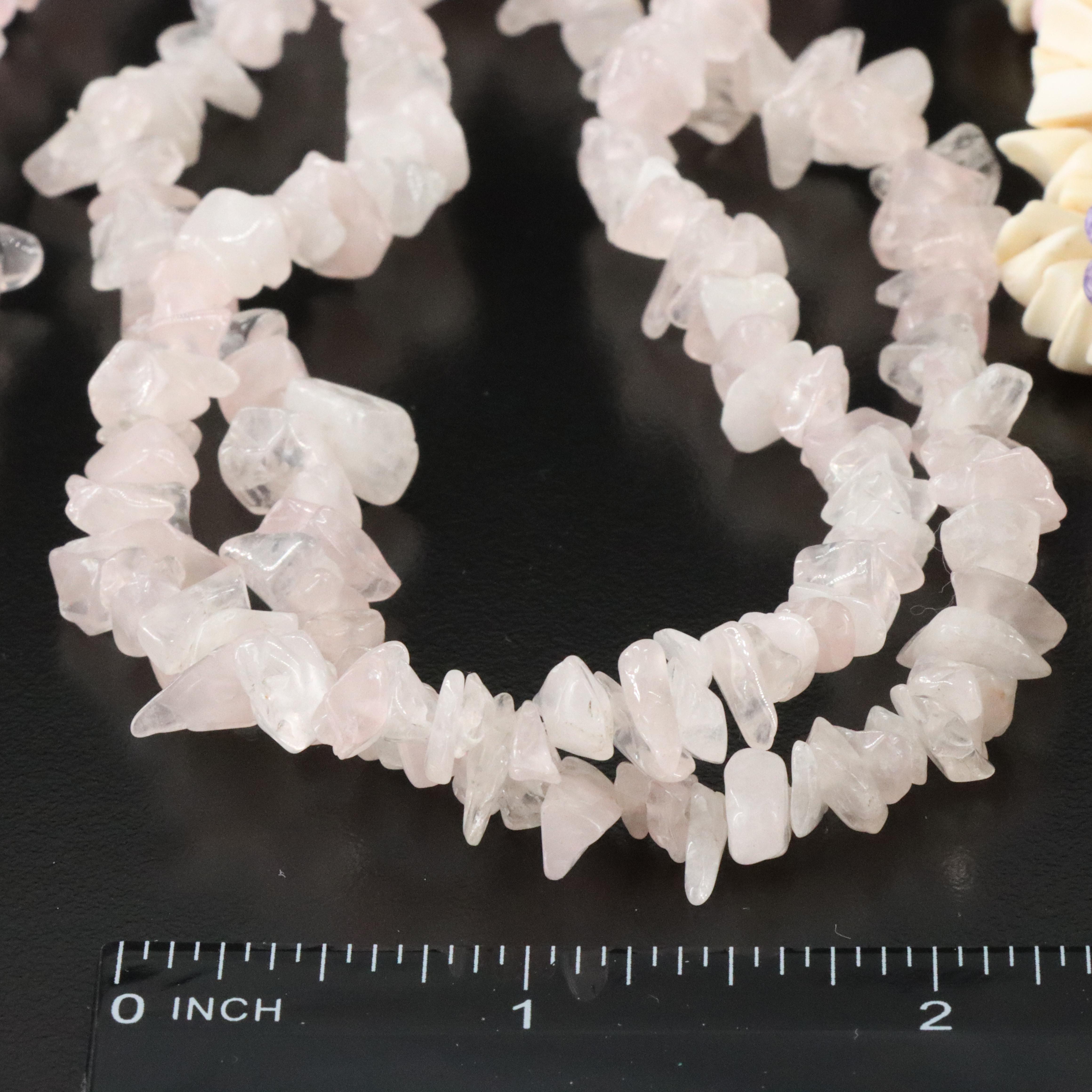 Rose Quartz, Coral and Pearls Featured in Necklace and Bracelet Collection