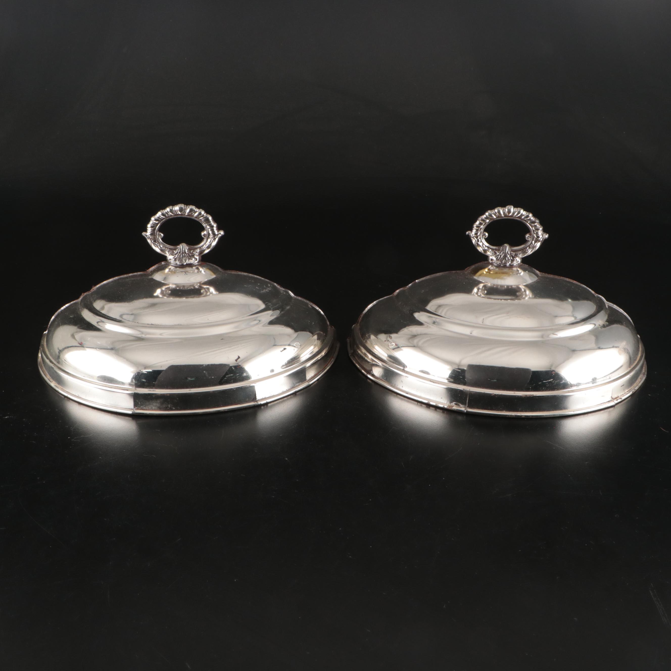 English Silver Plate Dinner Cloche Repurposed Wall Pockets