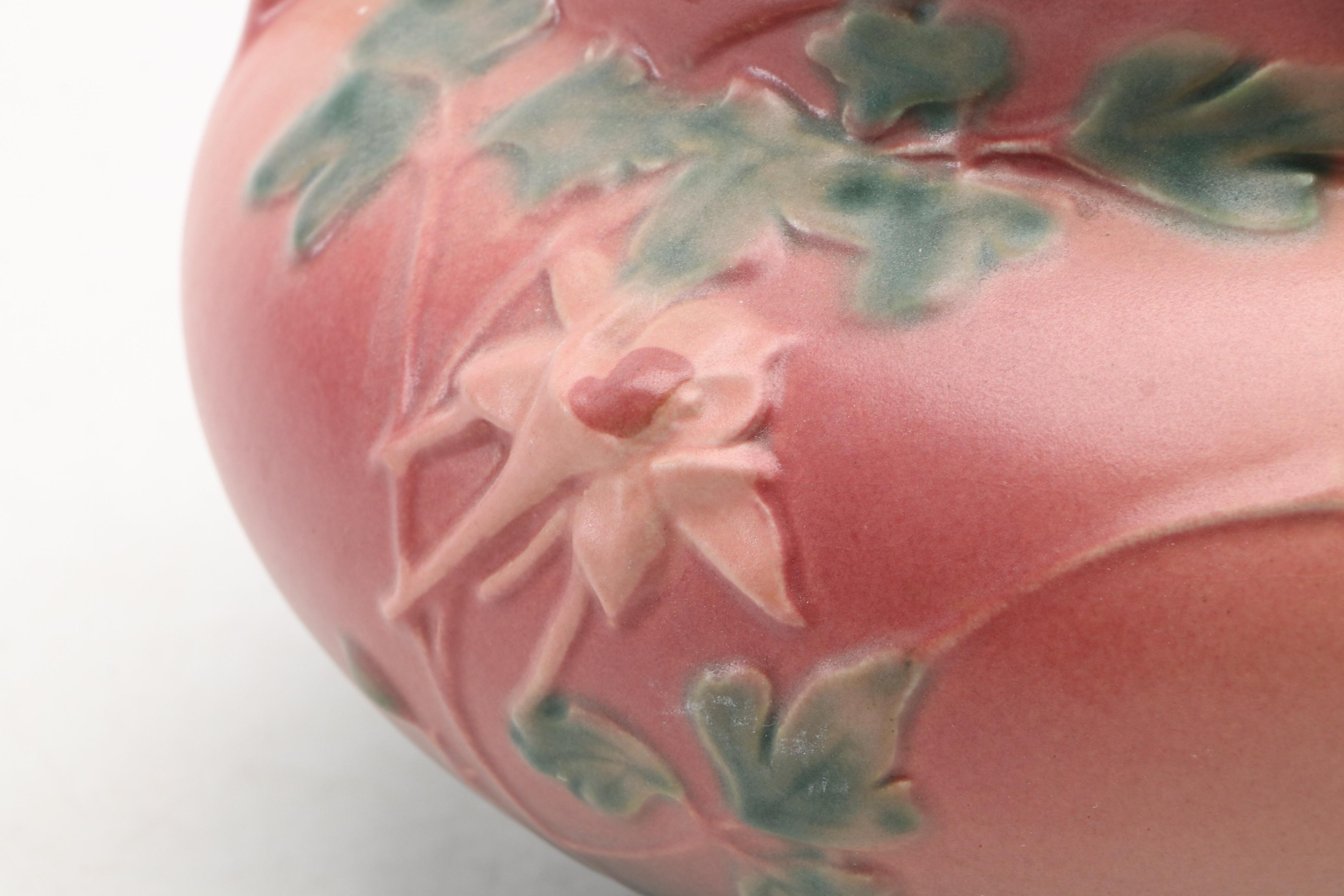 Roseville Pottery "Columbine" Jardinière with Other Planter, Mid-20th Century