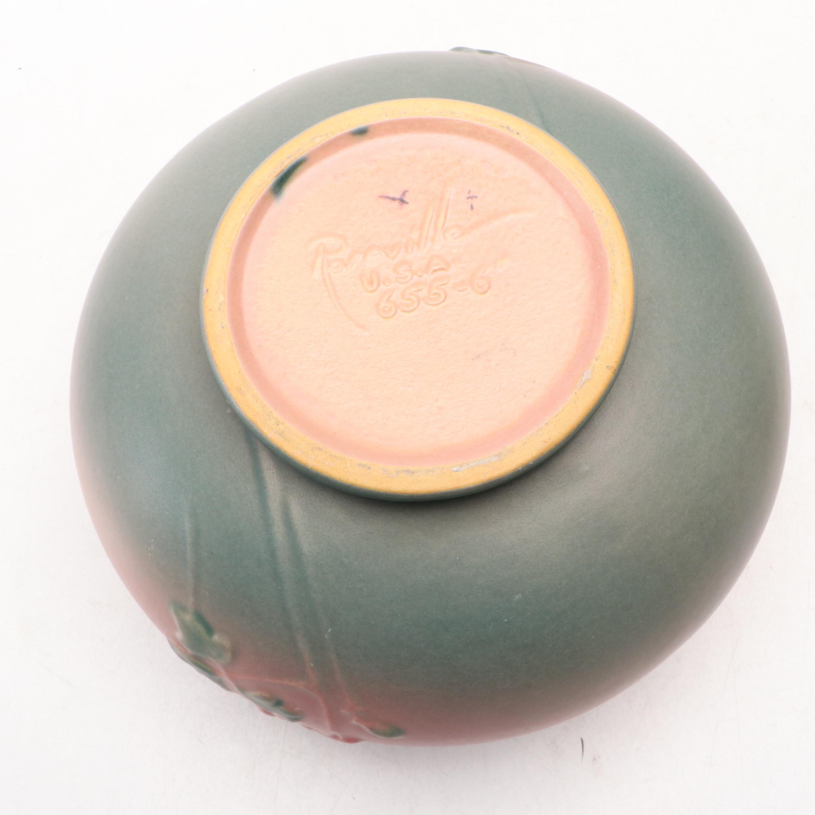 Roseville Pottery "Columbine" Jardinière with Other Planter, Mid-20th Century