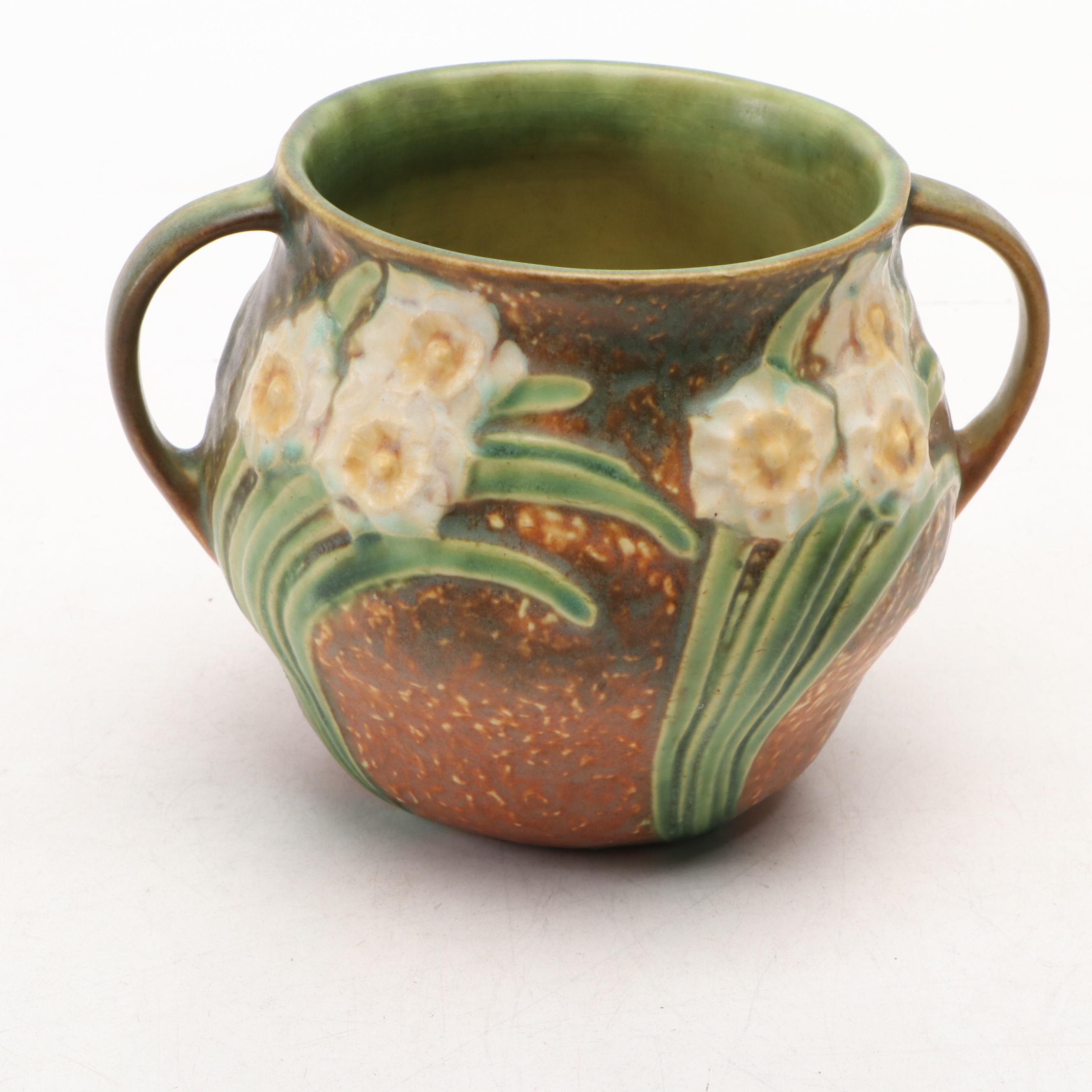 Roseville Pottery "Columbine" Jardinière with Other Planter, Mid-20th Century