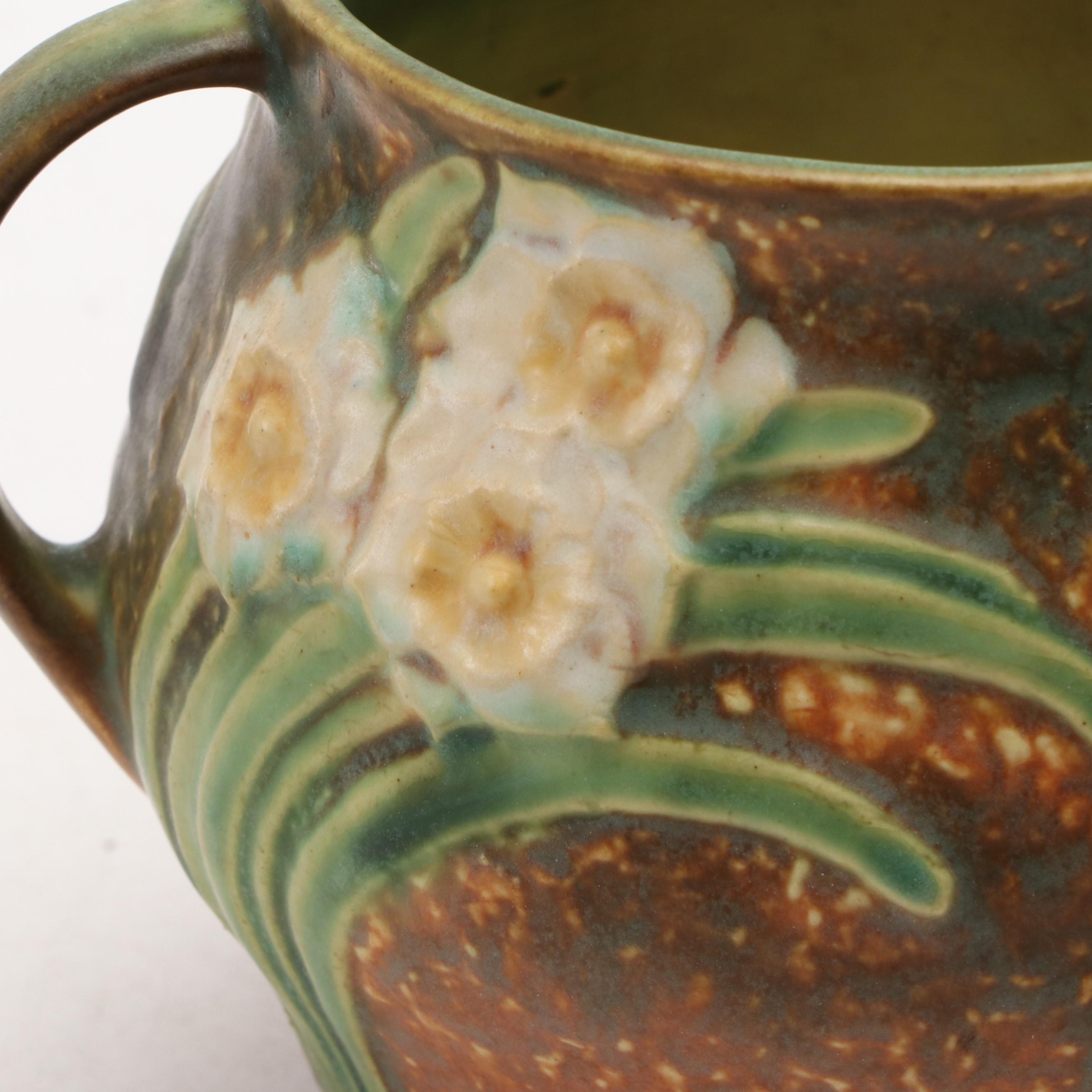 Roseville Pottery "Columbine" Jardinière with Other Planter, Mid-20th Century
