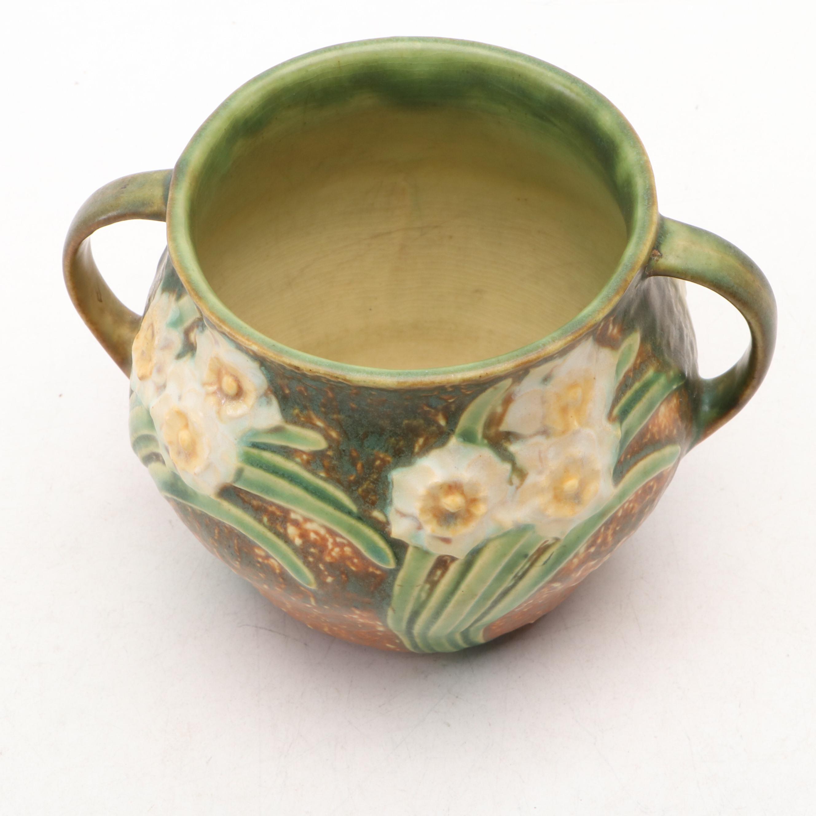 Roseville Pottery "Columbine" Jardinière with Other Planter, Mid-20th Century