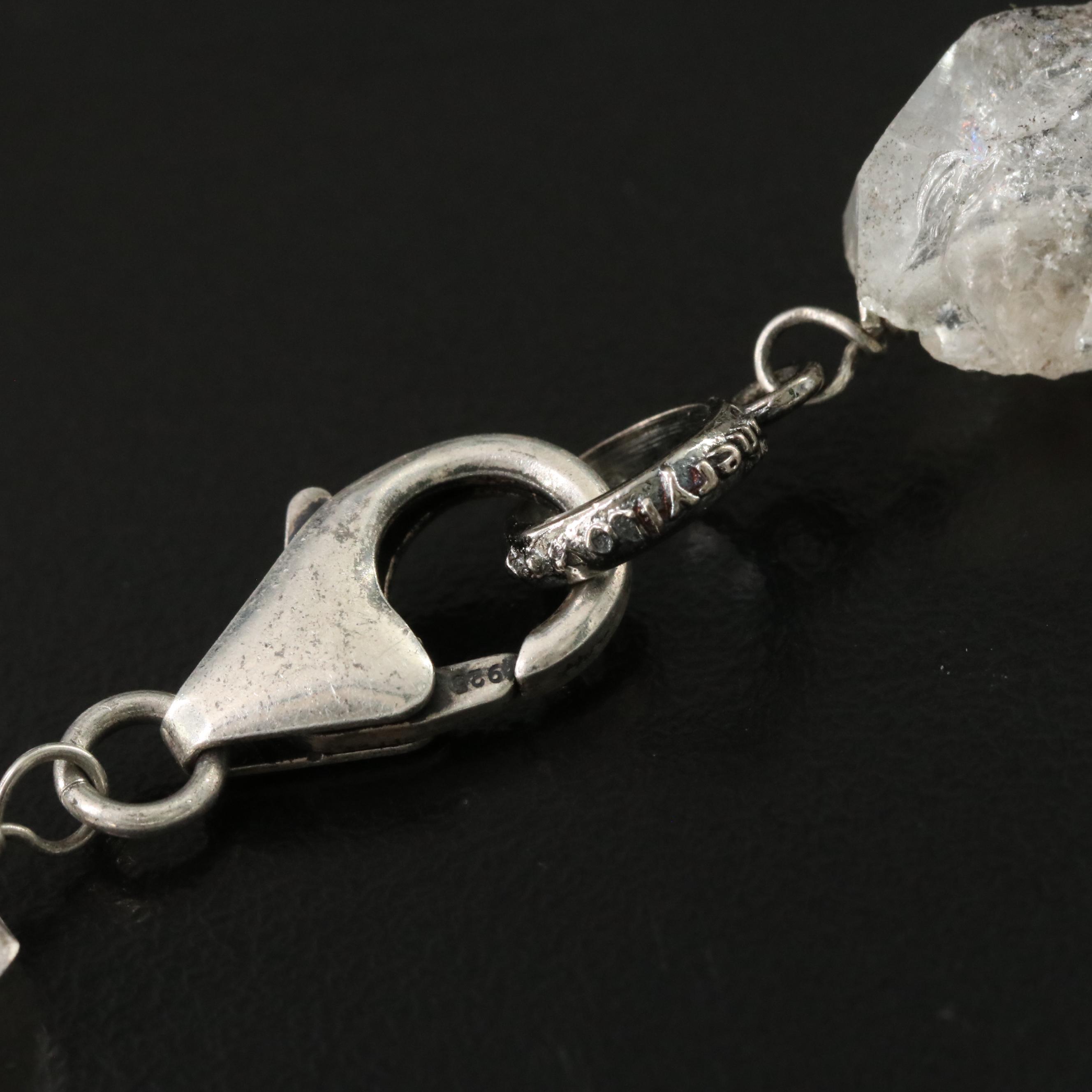 Sheryl Lowe Sterling Rainbow Moonstone, Diamond and Gemstone Necklace